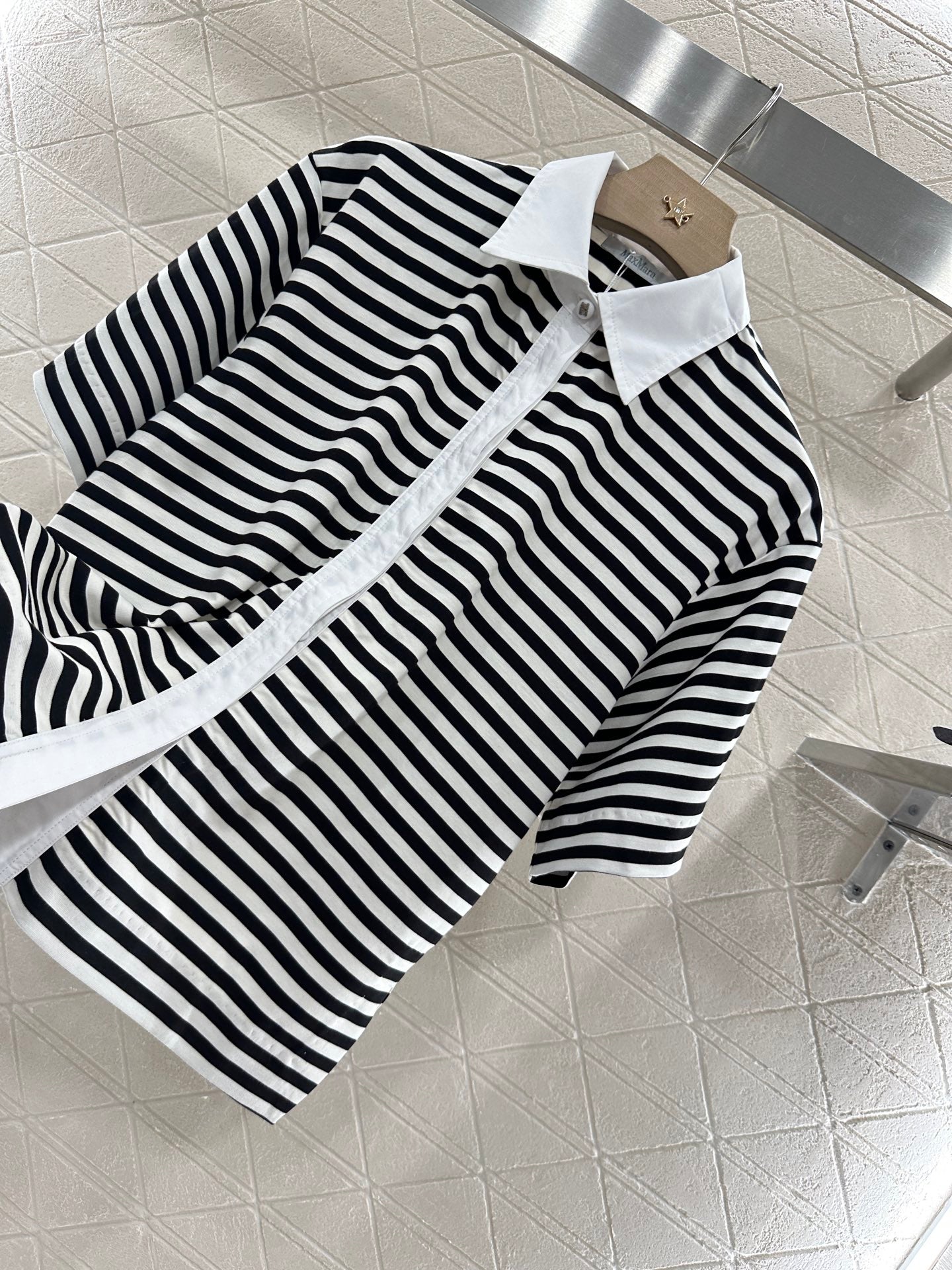 MA 25 Striped knit cardigan with short sleeves