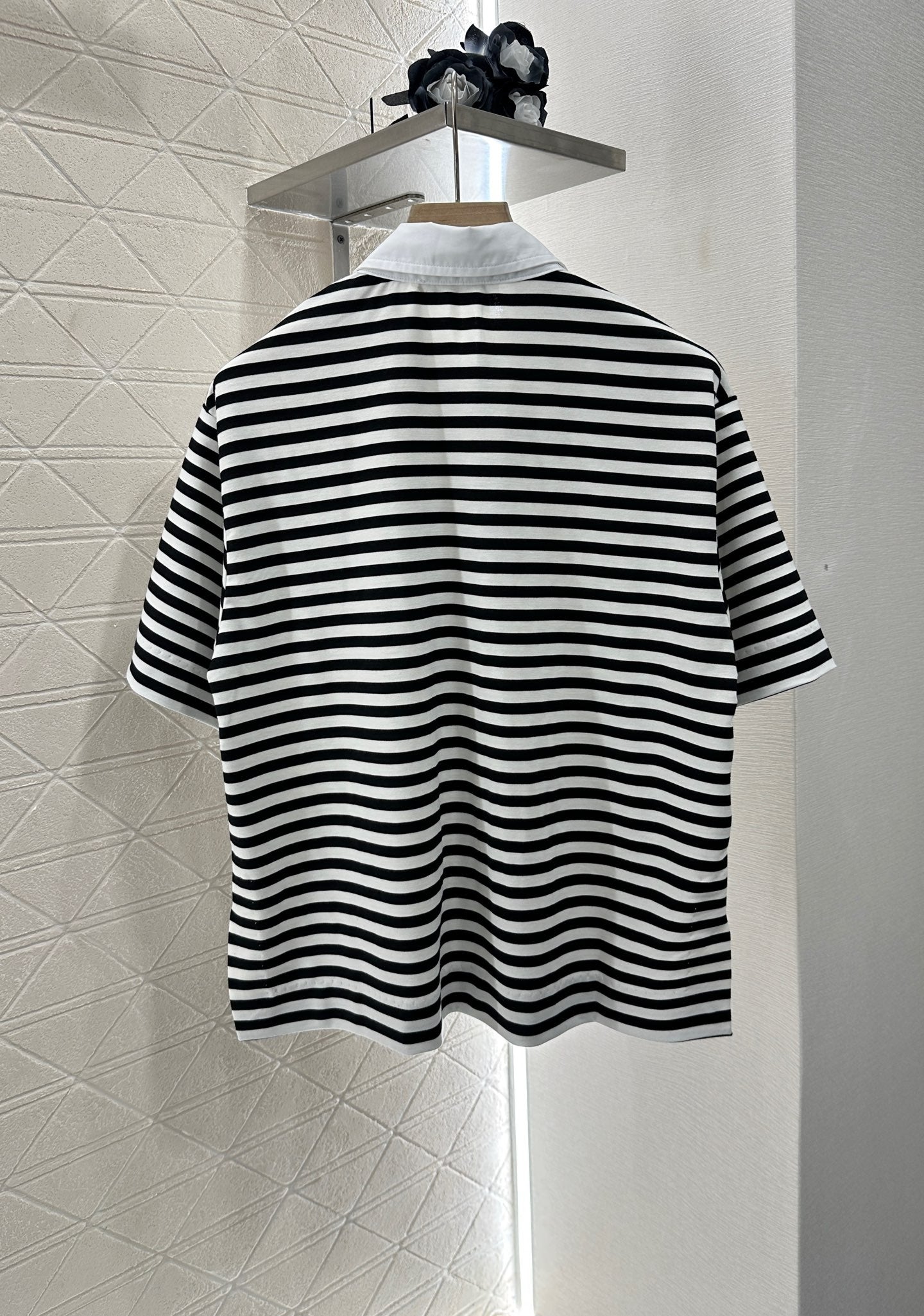 MA 25 Striped knit cardigan with short sleeves