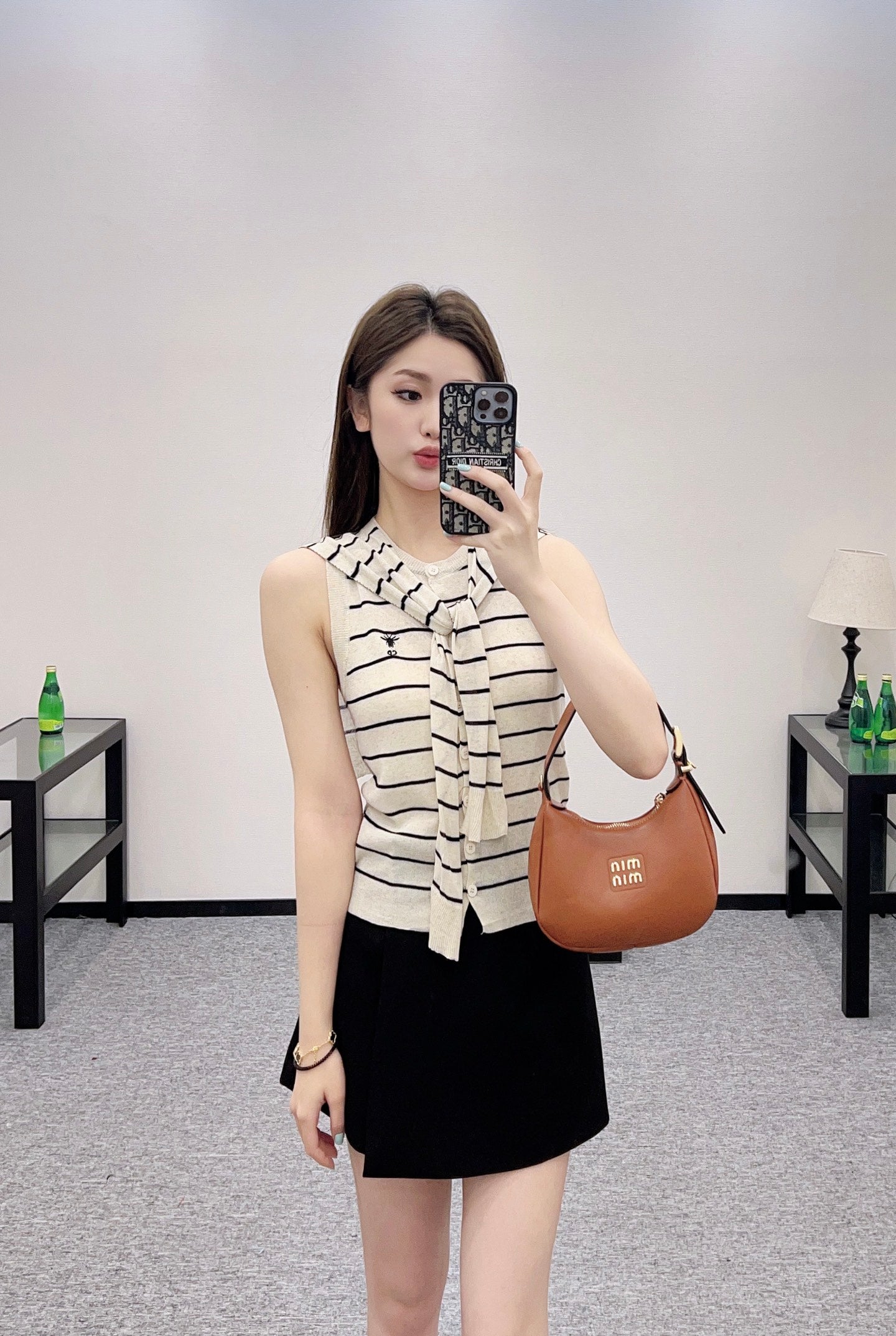 D 25 Shawl two-piece knitted top