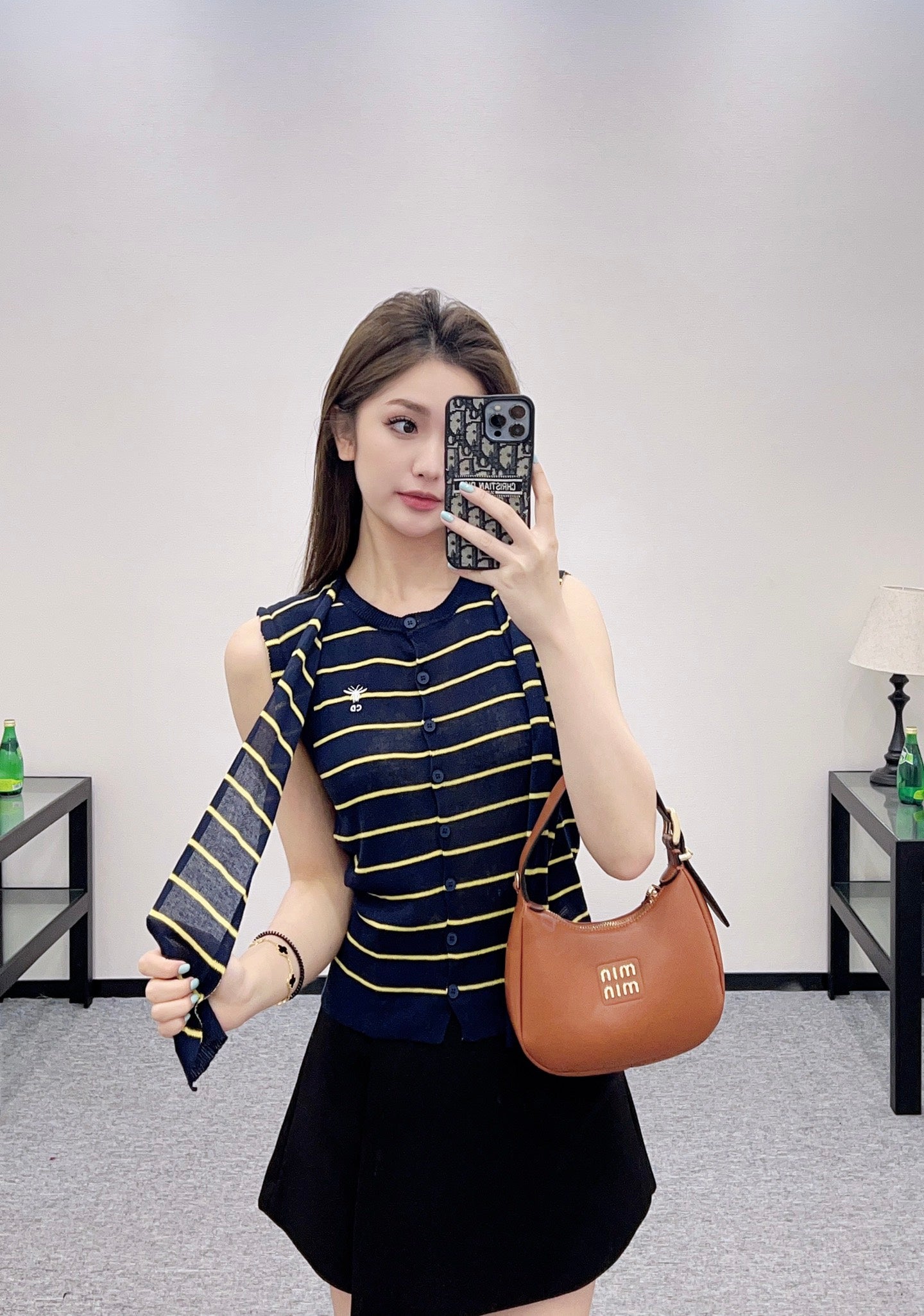 D 25 Shawl two-piece knitted top