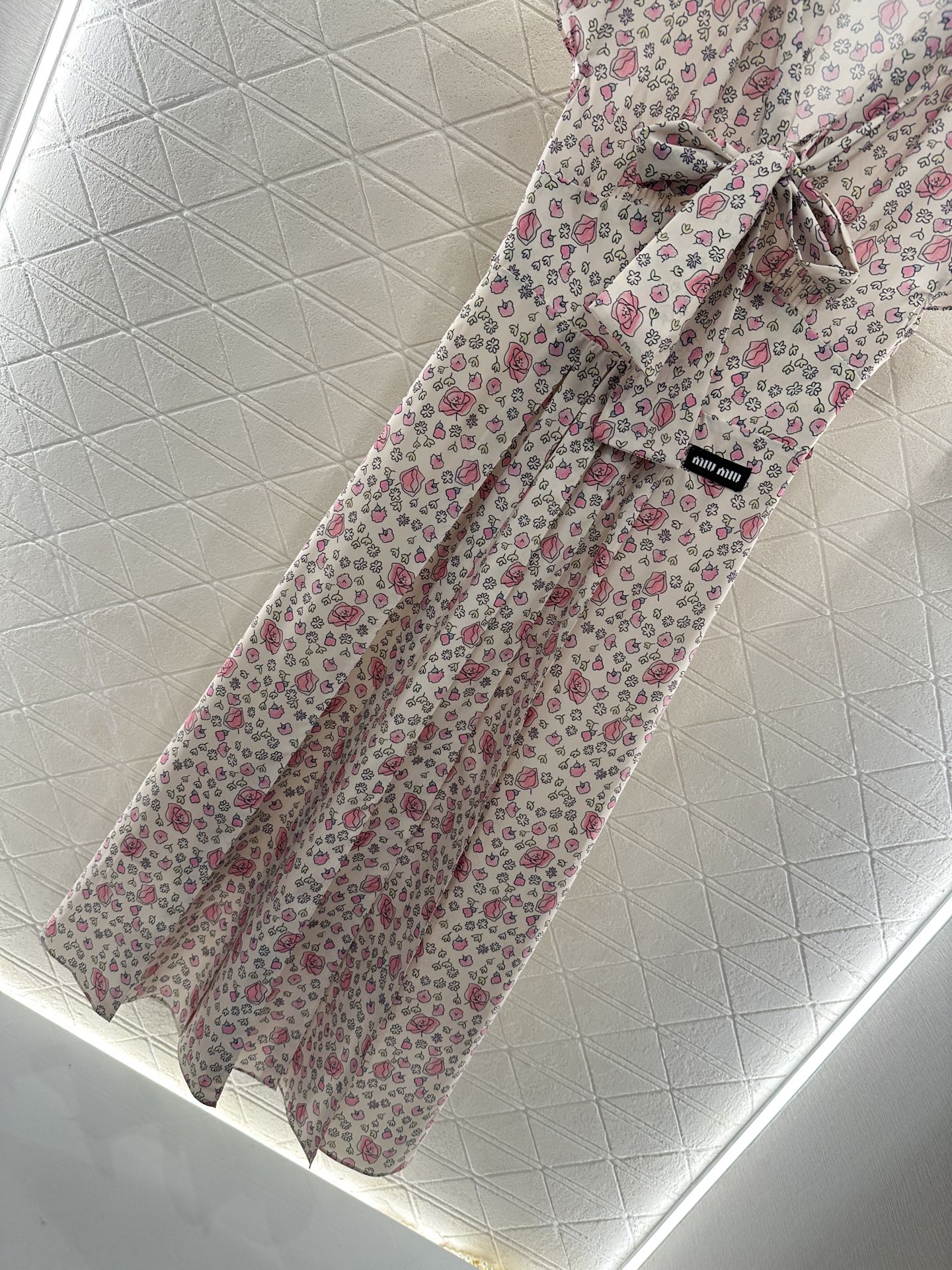 M 25 Tie Lace Cuffs Floral Long Dress