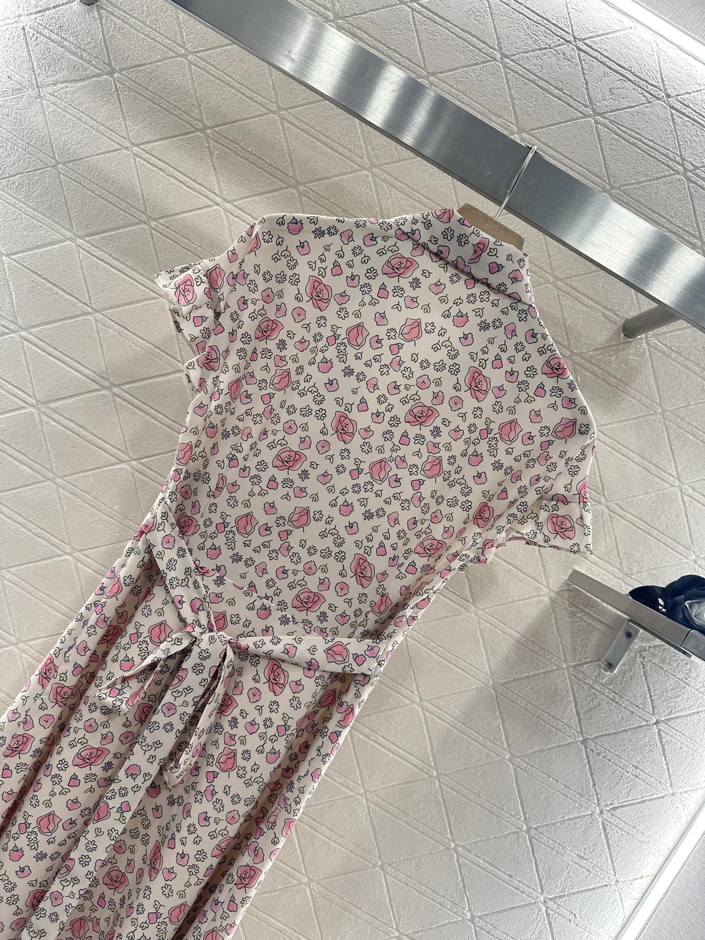 M 25 Tie Lace Cuffs Floral Long Dress