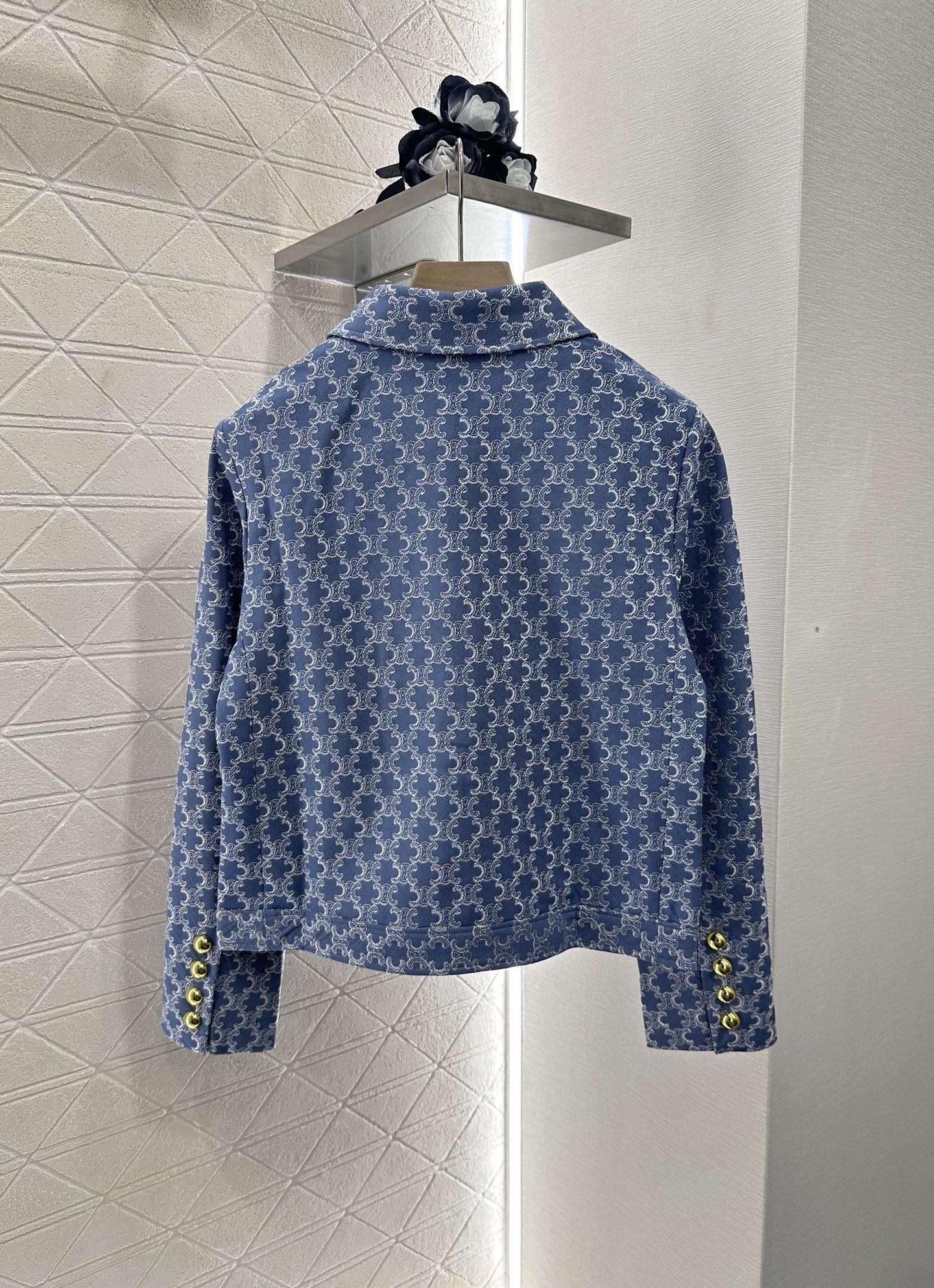 CE 2025 new embroidered denim lapel jacket skirt suit