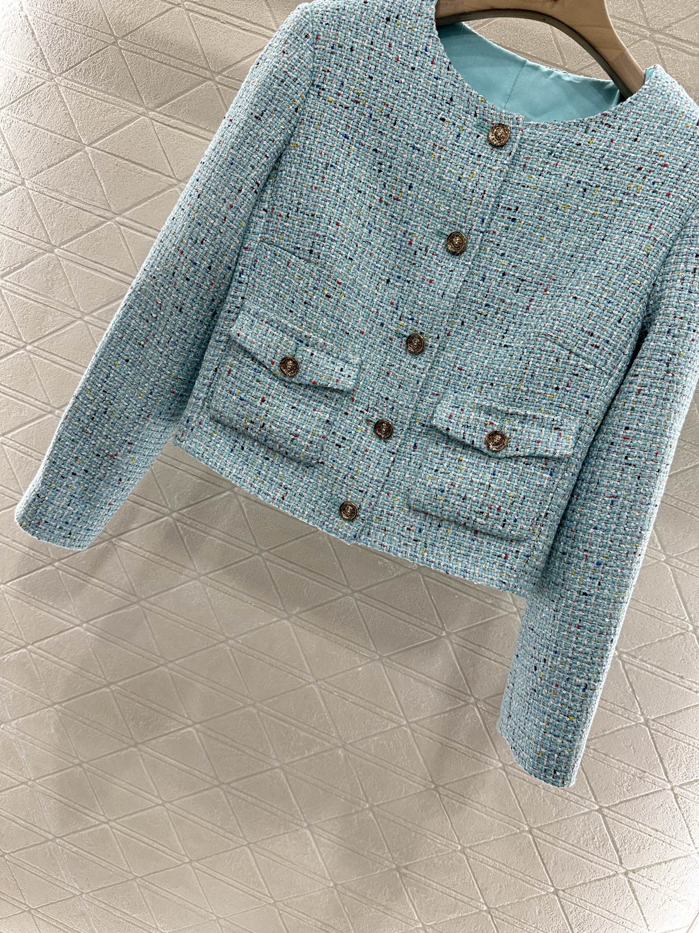 C 25 NEW Tweed Colorful Dot Coat