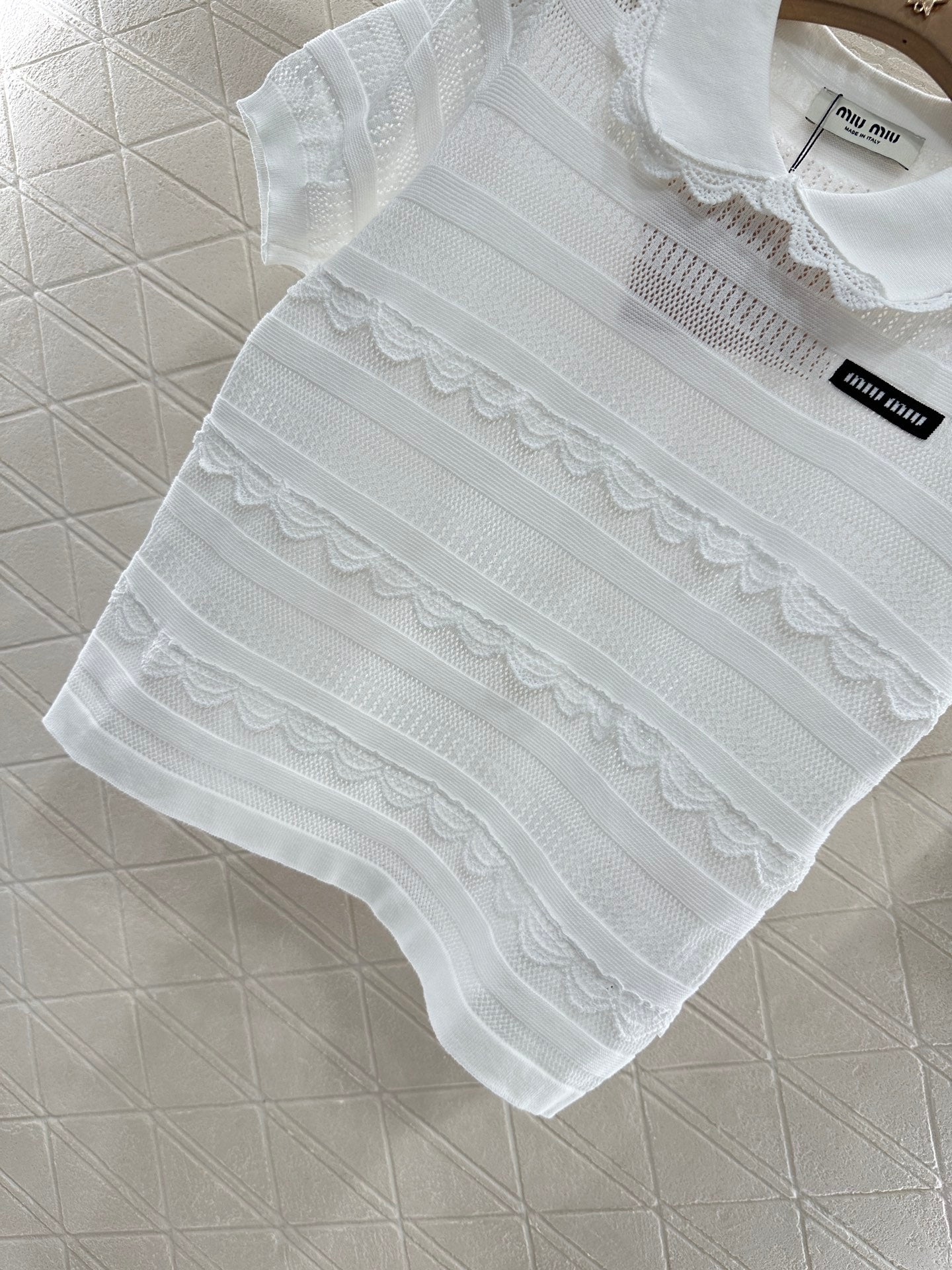 M 25 Lace knitted short-sleeved skirt set