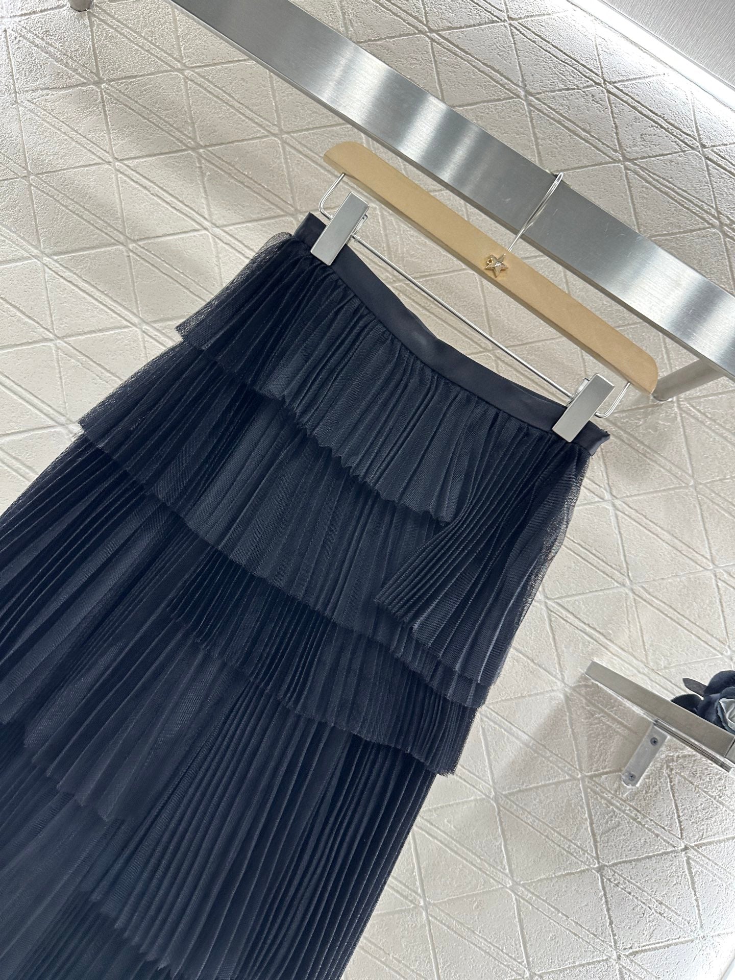 D 25 High waist cake multi-layer long gauze skirt