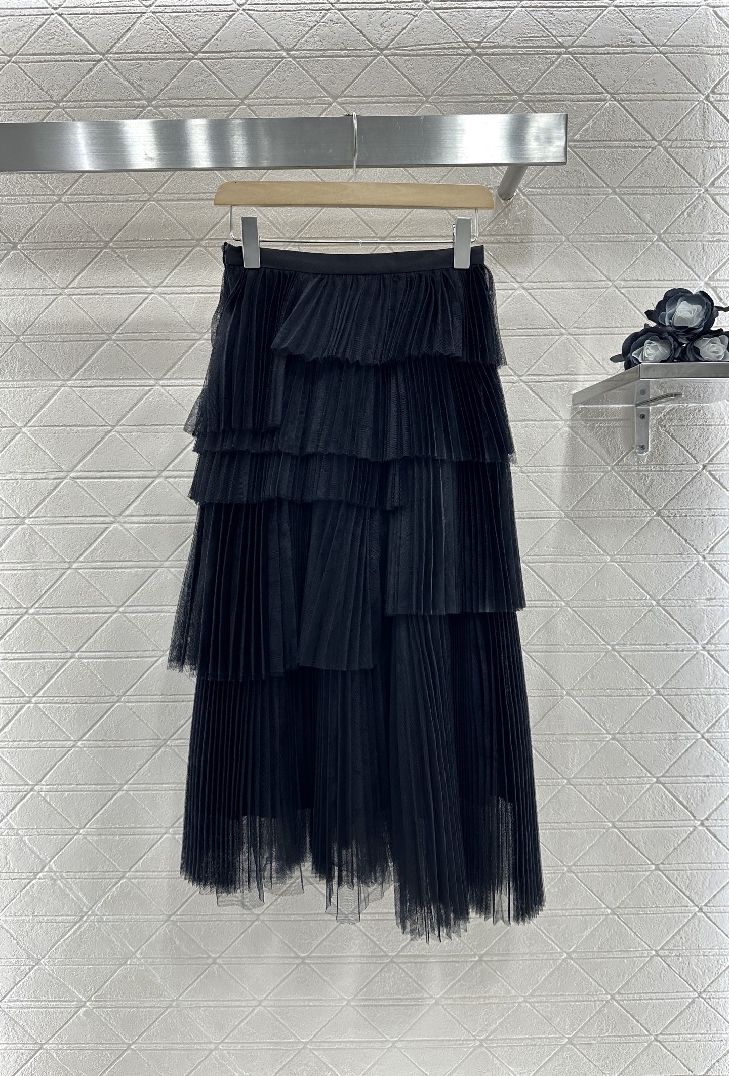 D 25 High waist cake multi-layer long gauze skirt