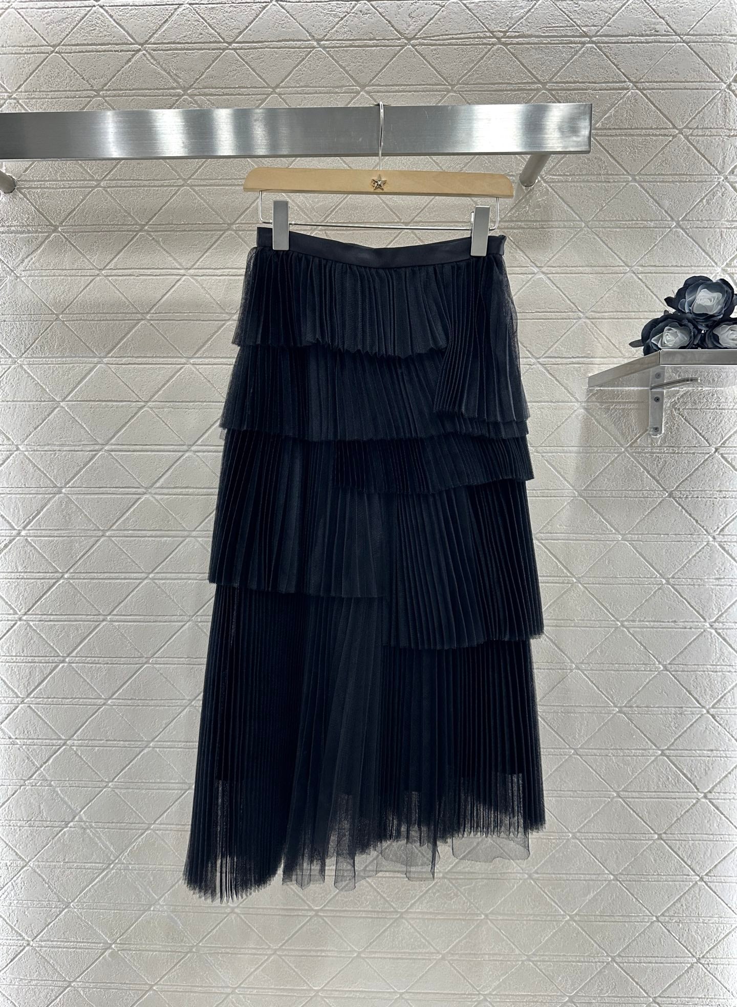 D 25 High waist cake multi-layer long gauze skirt