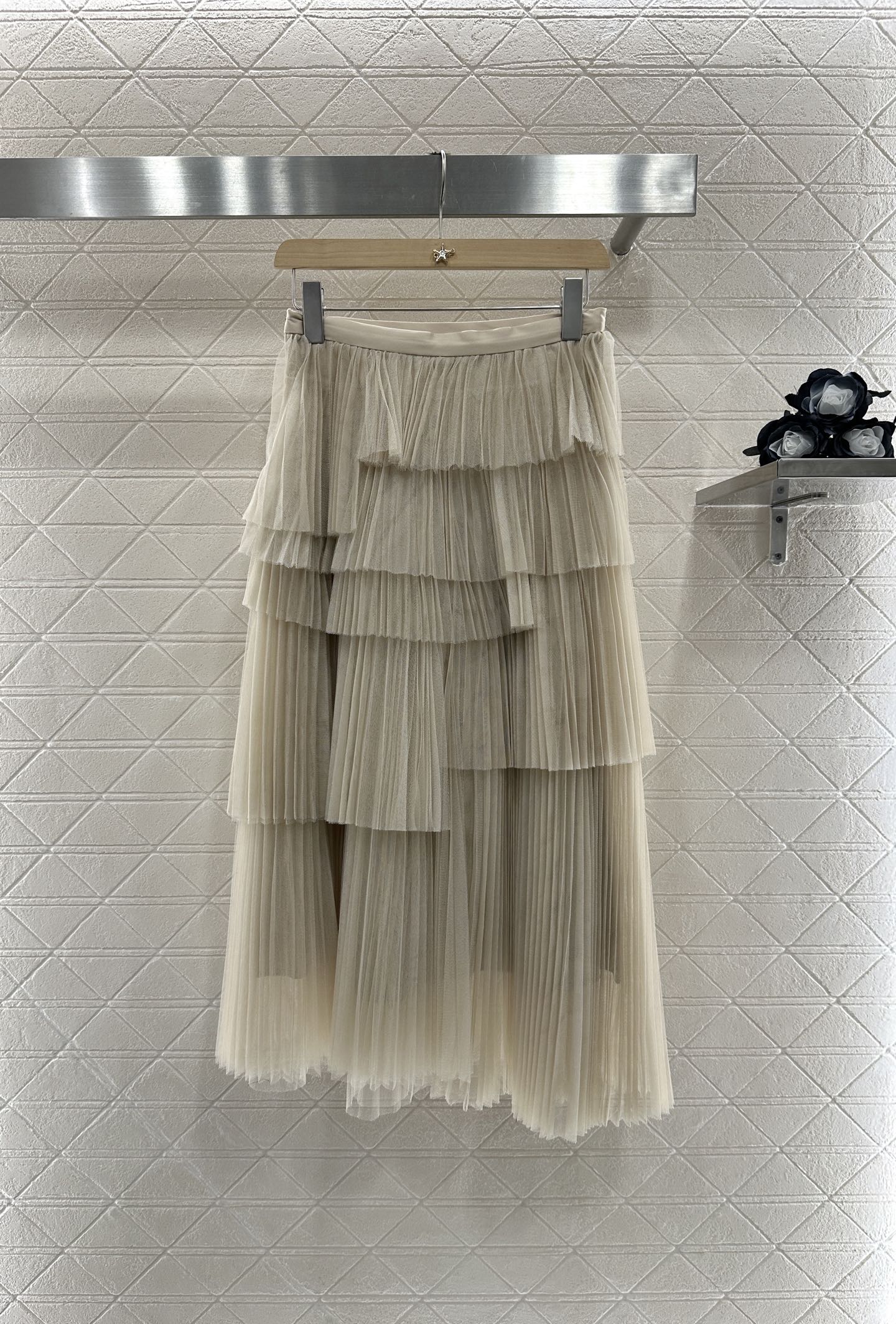 D 25 High waist cake multi-layer long gauze skirt