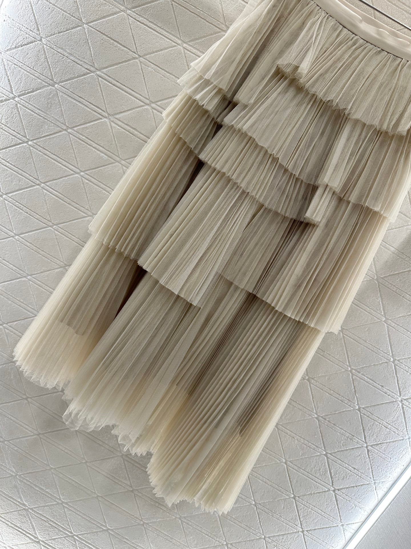D 25 High waist cake multi-layer long gauze skirt