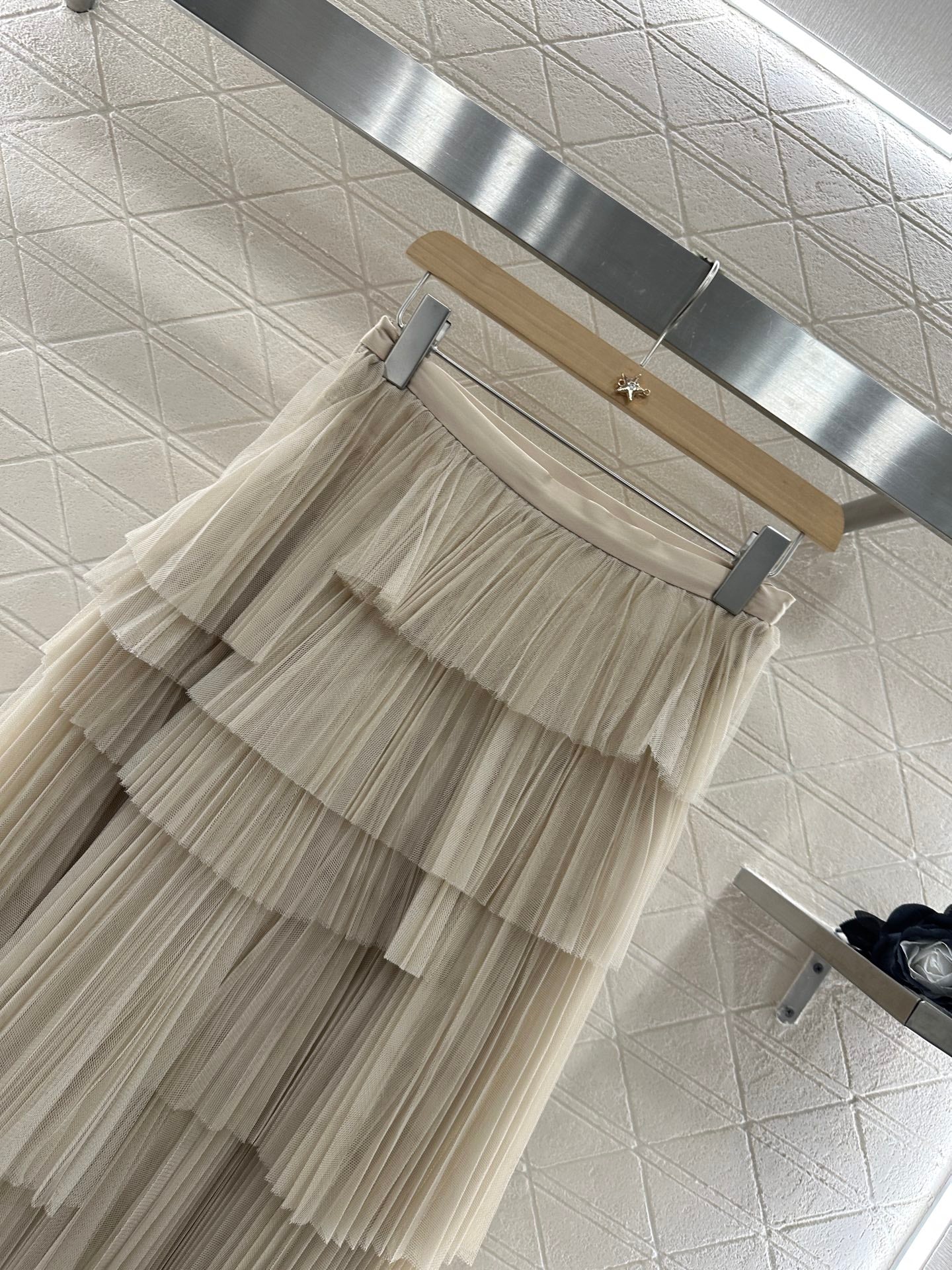 D 25 High waist cake multi-layer long gauze skirt