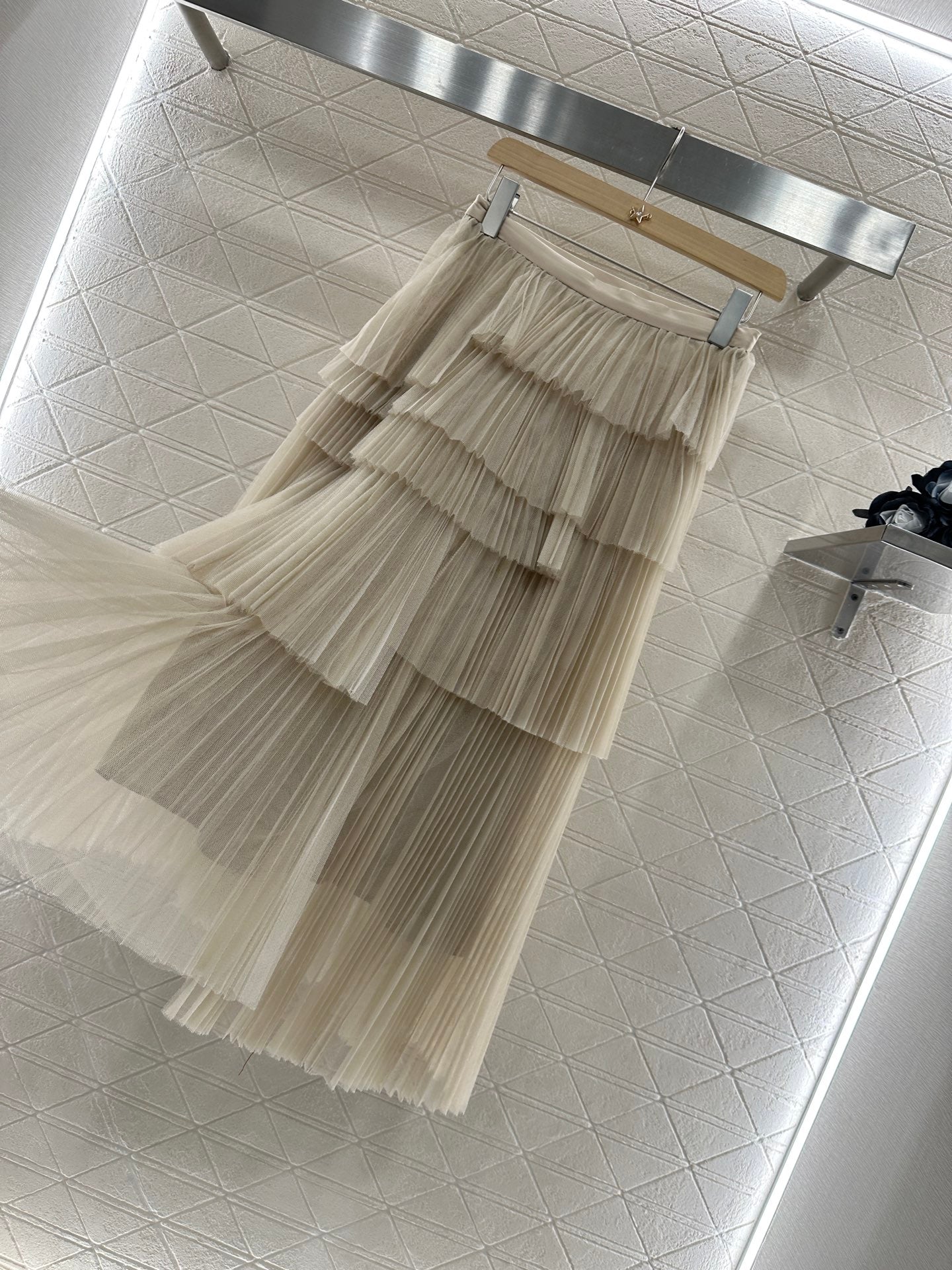 D 25 High waist cake multi-layer long gauze skirt