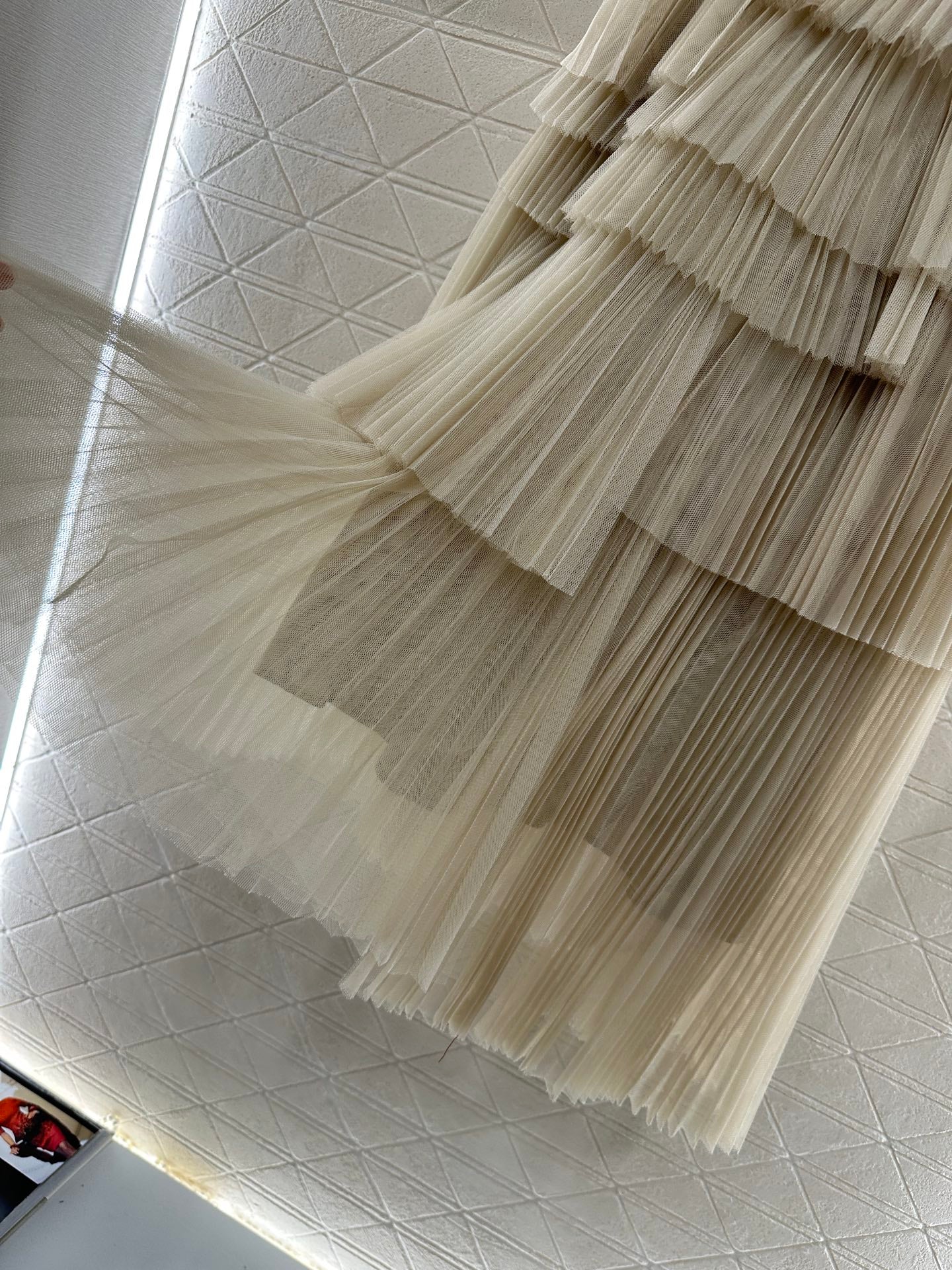 D 25 High waist cake multi-layer long gauze skirt