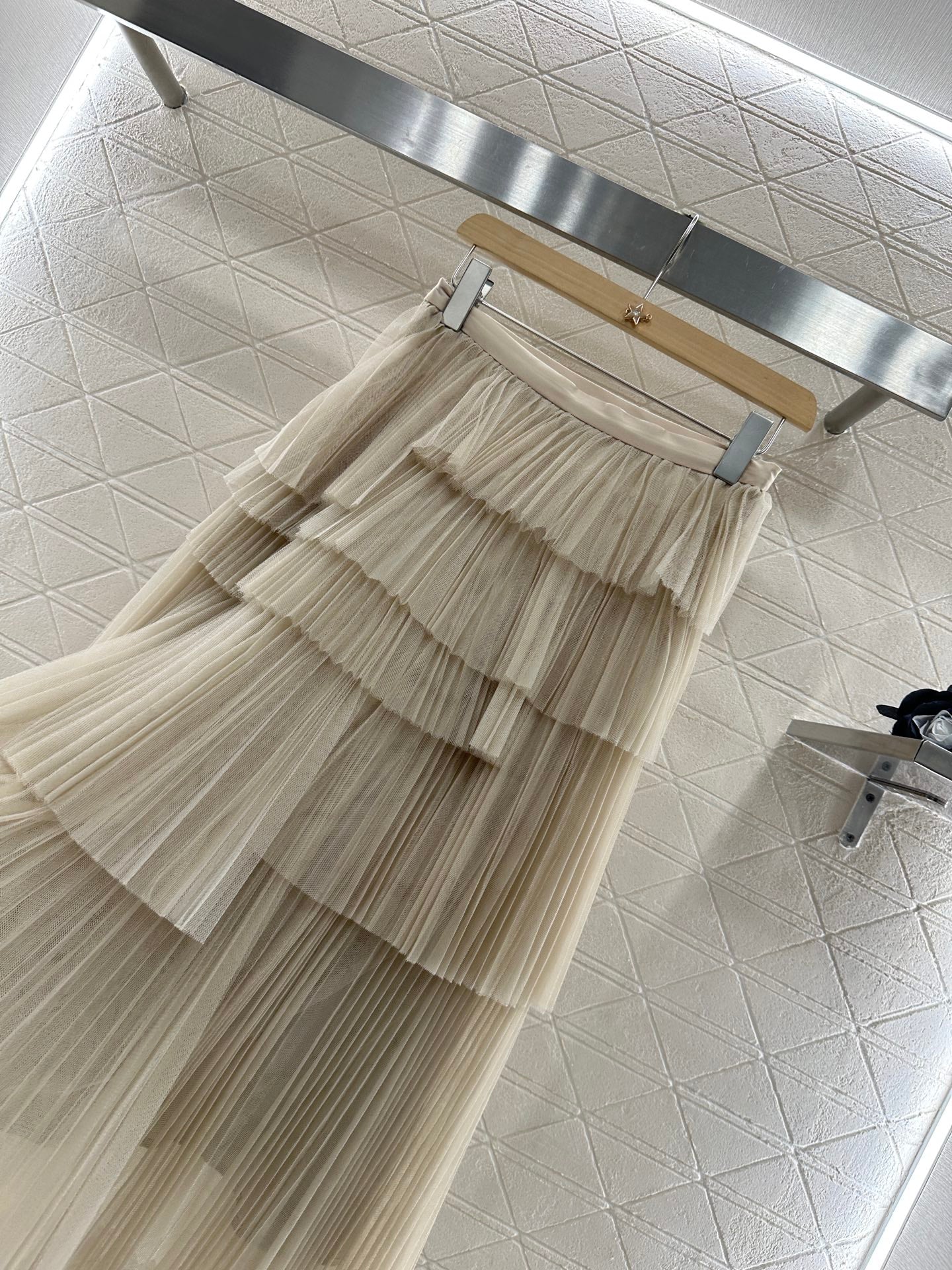 D 25 High waist cake multi-layer long gauze skirt