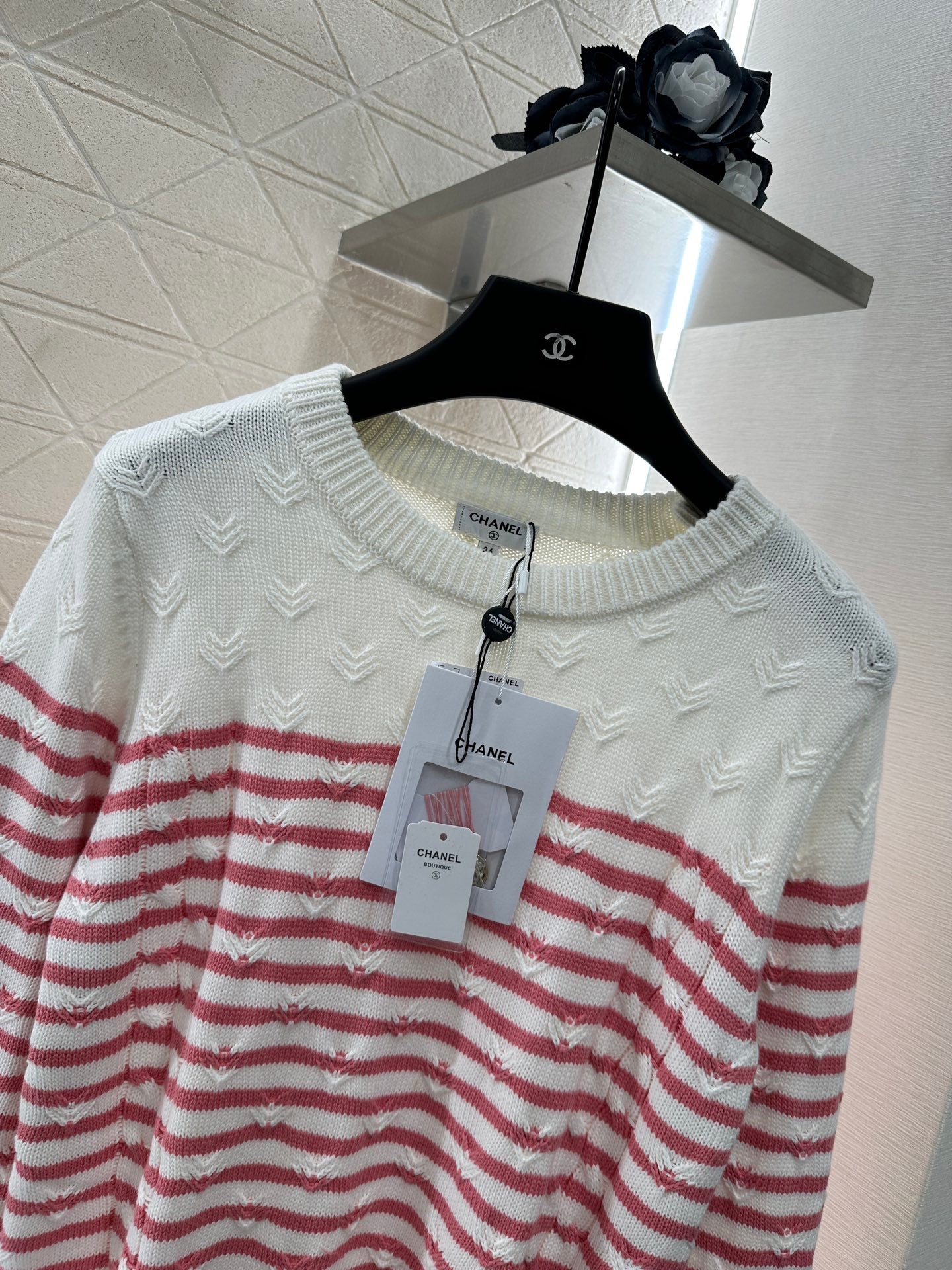 C 25 Striped Knit Pullover Sweater