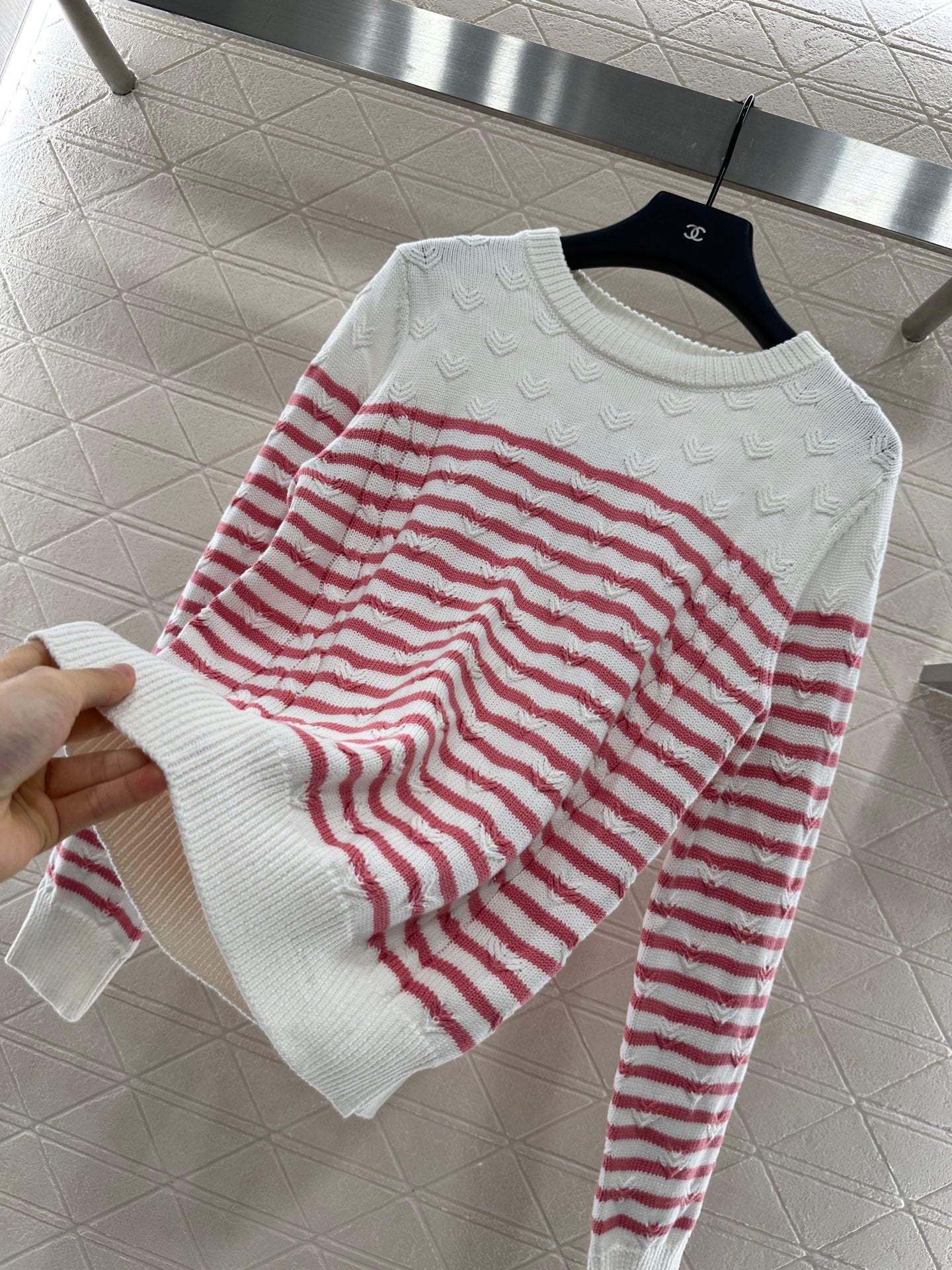 C 25 Striped Knit Pullover Sweater