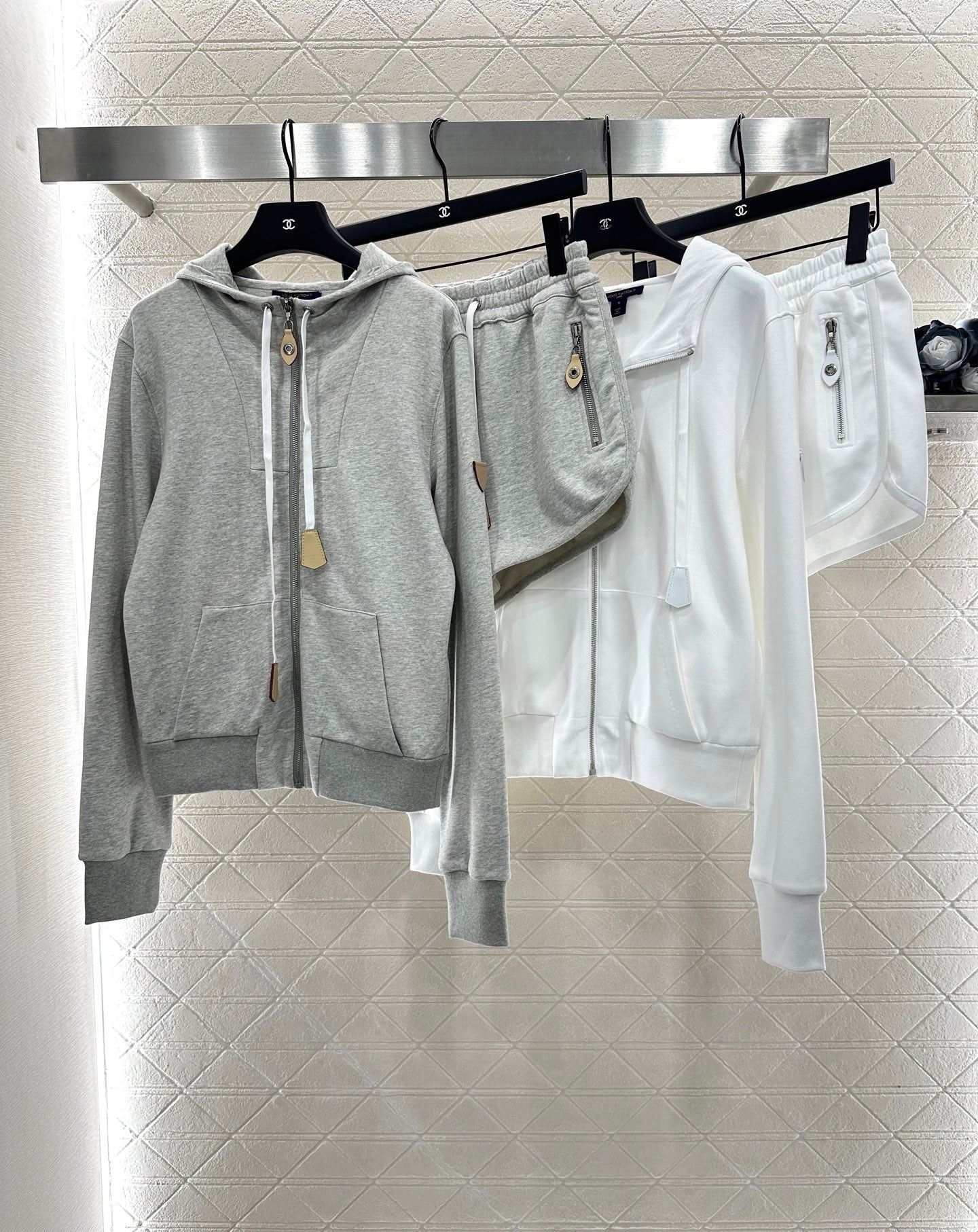L 25 Hooded Drawstring Jacket and Shorts Set