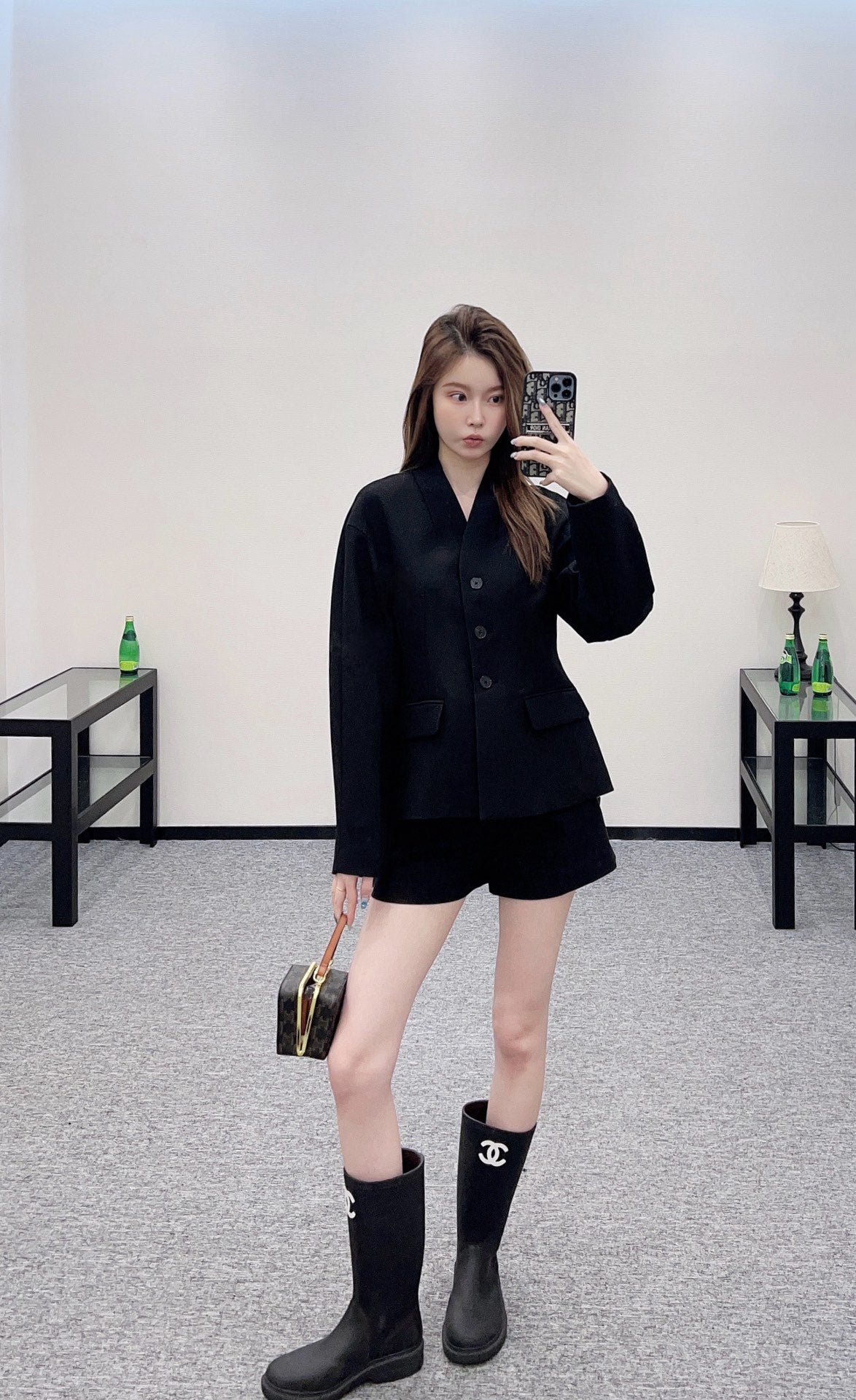 D 25 Silk-blend long-sleeved oversized coat