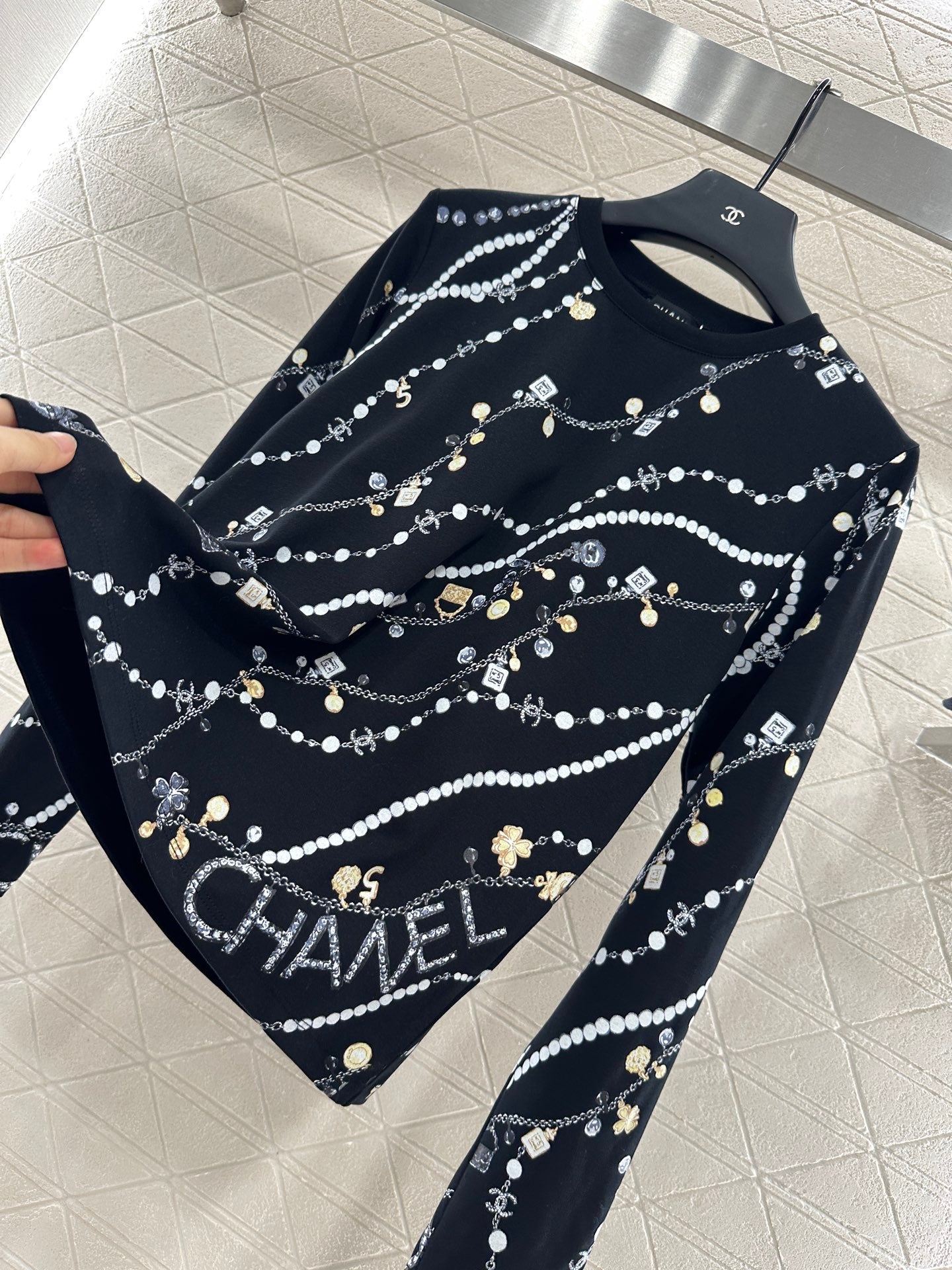 C 25 Printed Crew Neck Long Sleeve