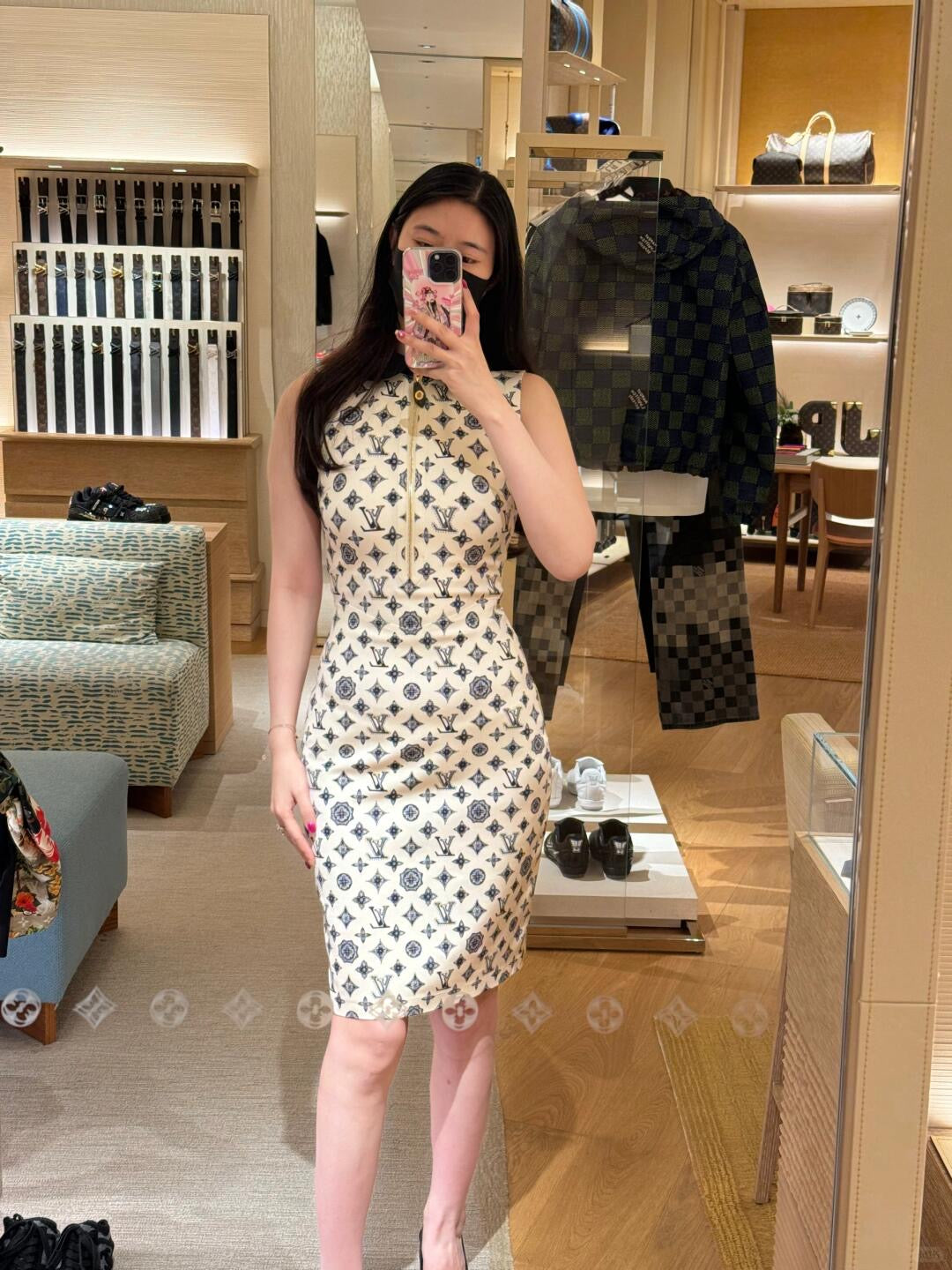 L 25Ss Spring and Summer New Classic Full Printed Old Flower Dress