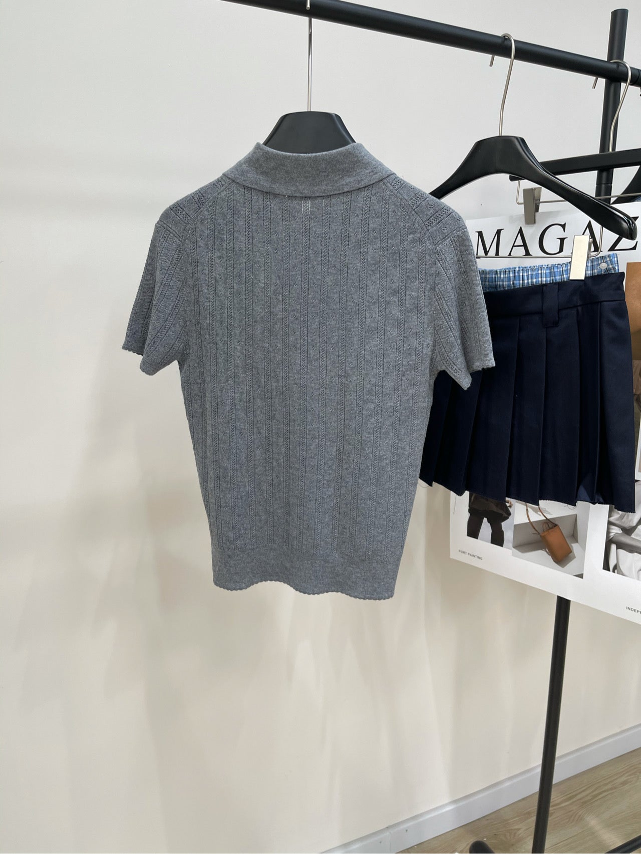 M 25Ss early spring new letters logo short-sleeved knit polo shirt