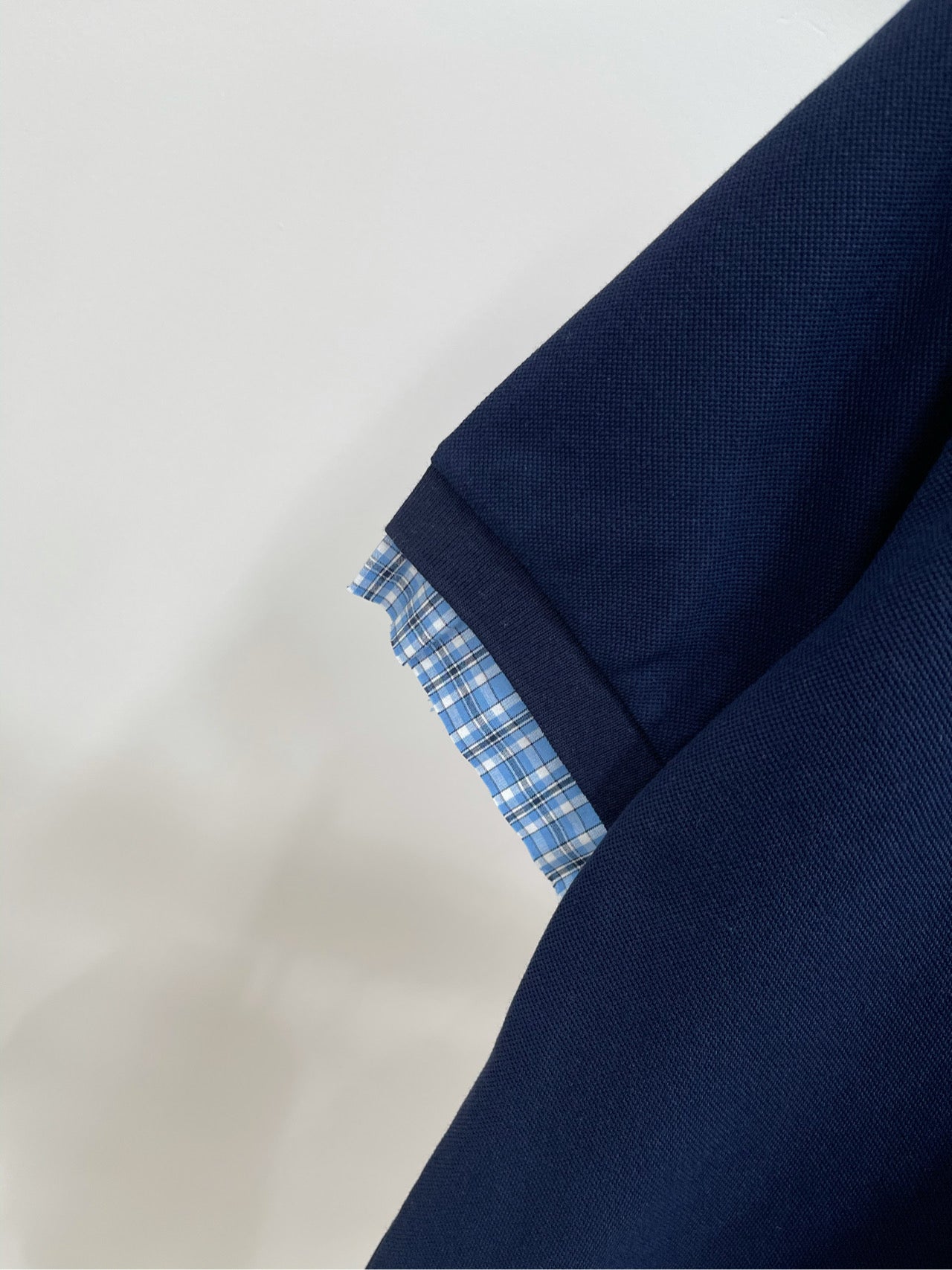 M 25ss Checkered blue two-piece short-sleeved polo shirt