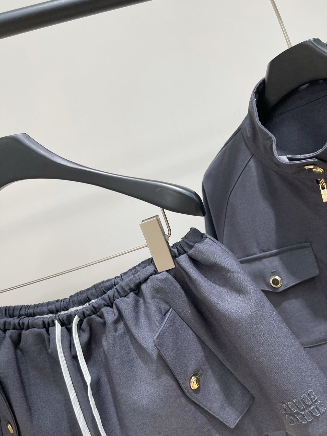 M 25fw Medium Dark Gray Workwear Flight Jacket + Mini Skirt