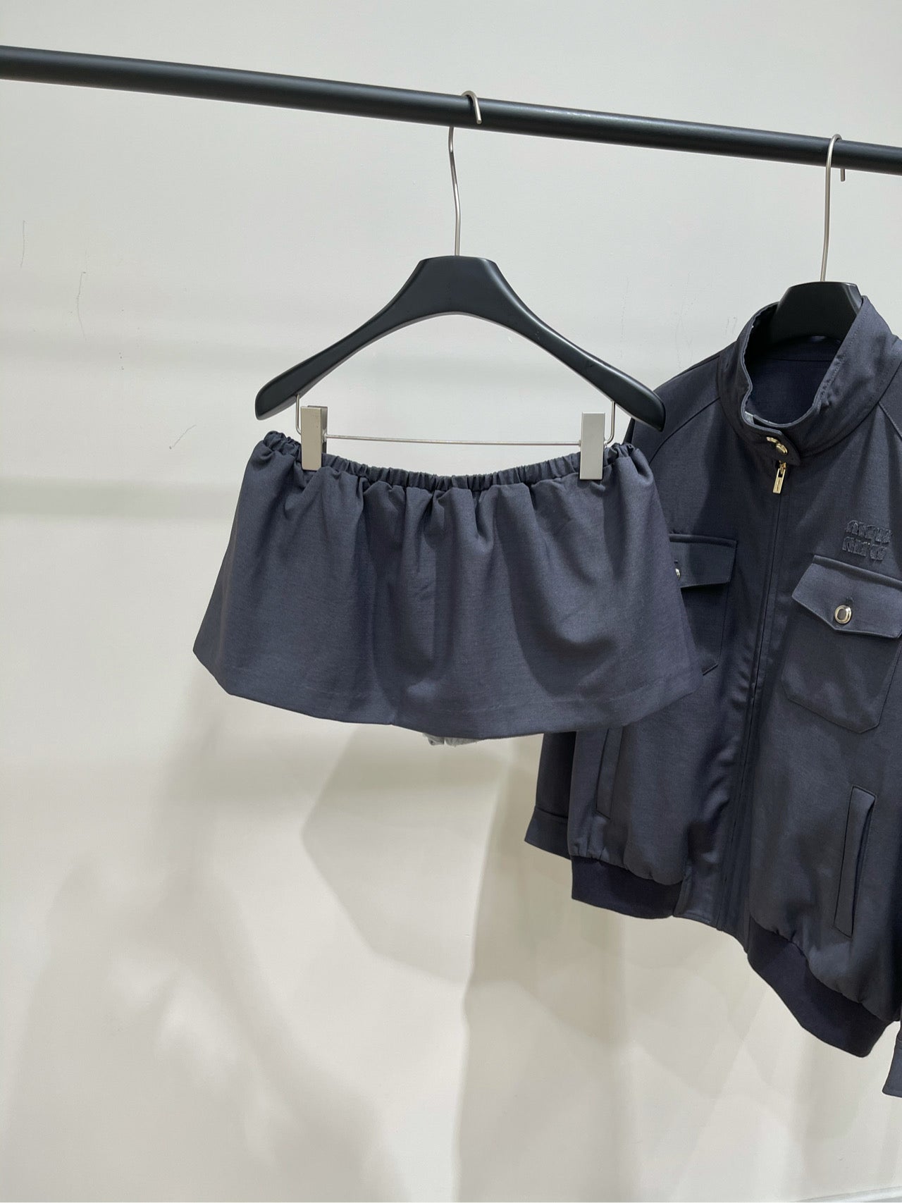 M 25fw Medium Dark Gray Workwear Flight Jacket + Mini Skirt