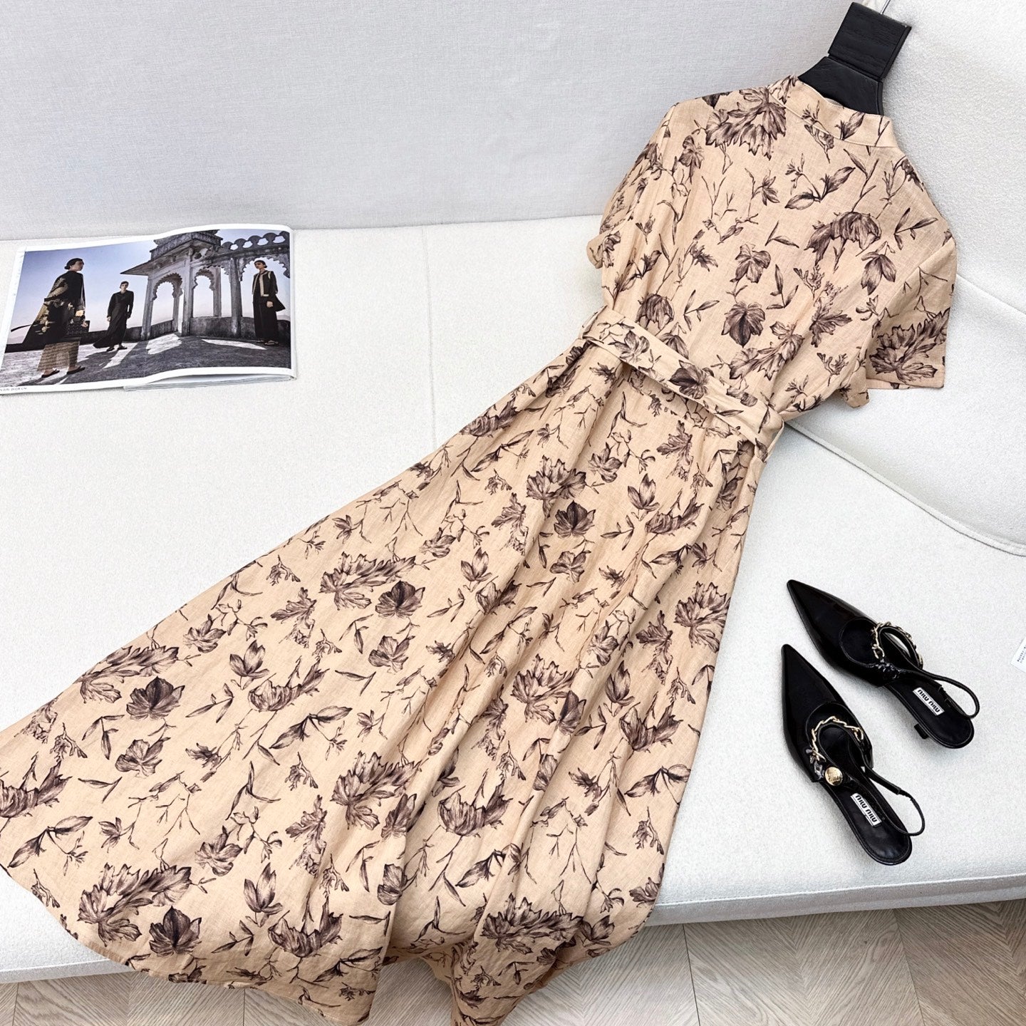 D 25Ss Spring and Summer New Floral Pattern Print Long Dress