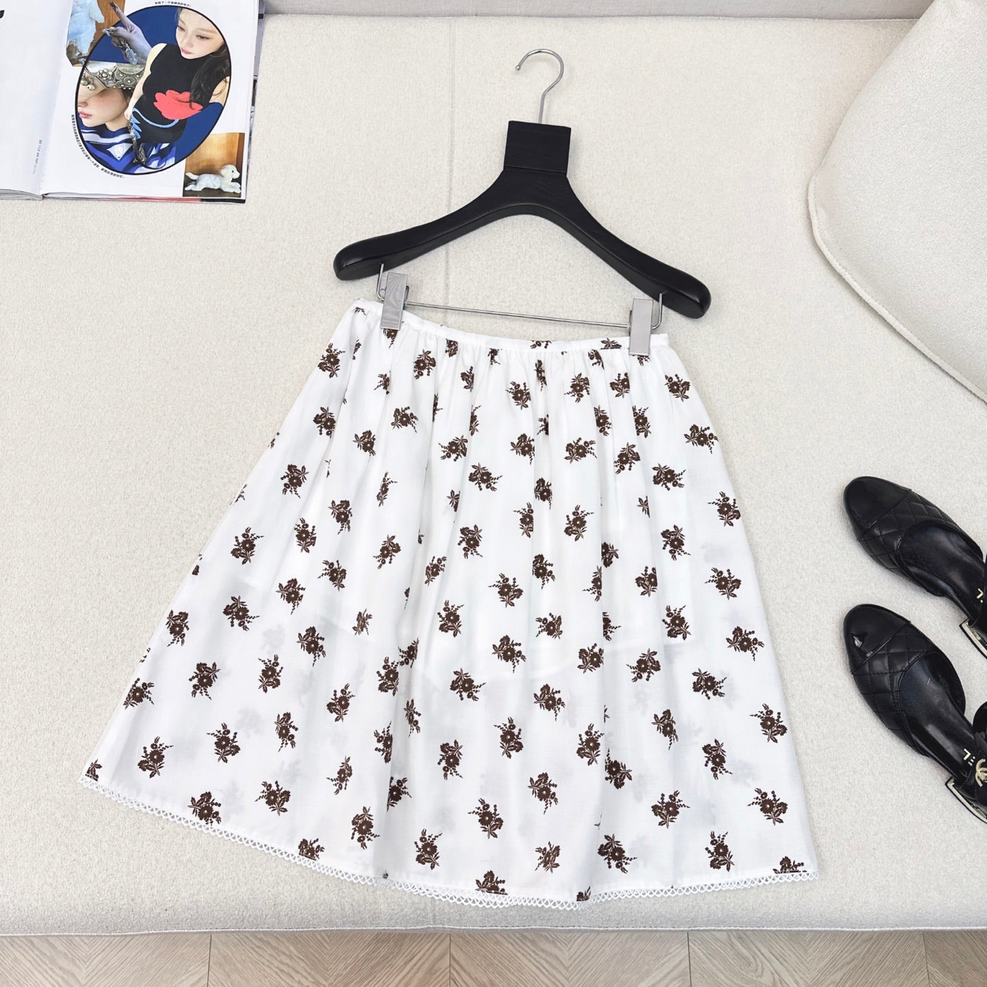 M 25Ss Early Autumn New Style Little Red Flower Skirt