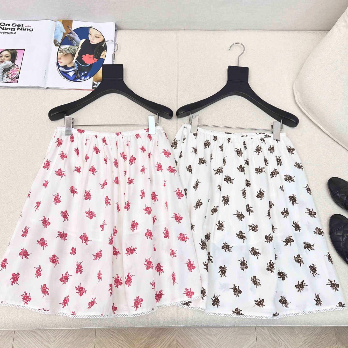 M 25Ss Early Autumn New Style Little Red Flower Skirt