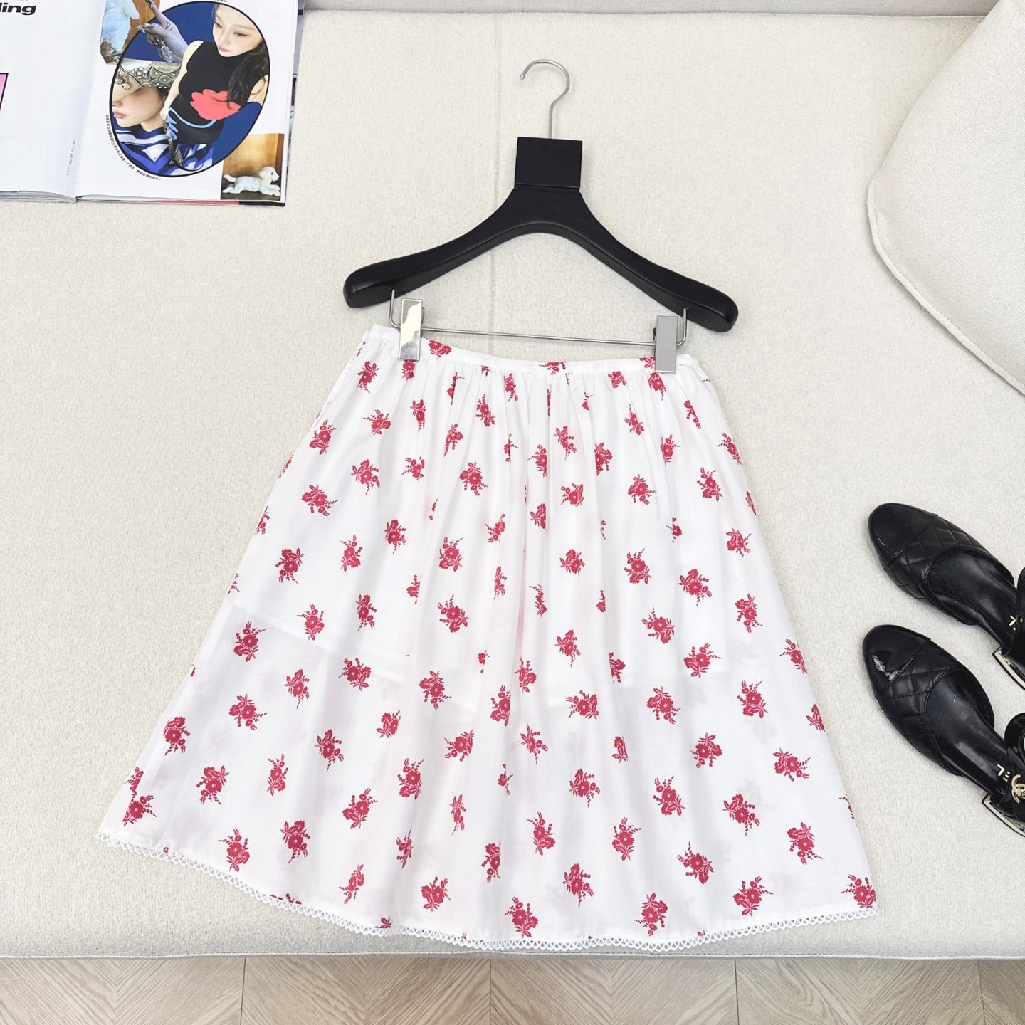 M 25Ss Early Autumn New Style Little Red Flower Skirt