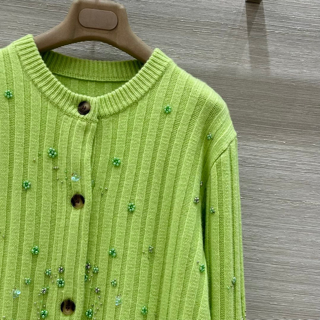 G 25 new autumn and winter products, heavy beaded embroidered cashmere cardigan