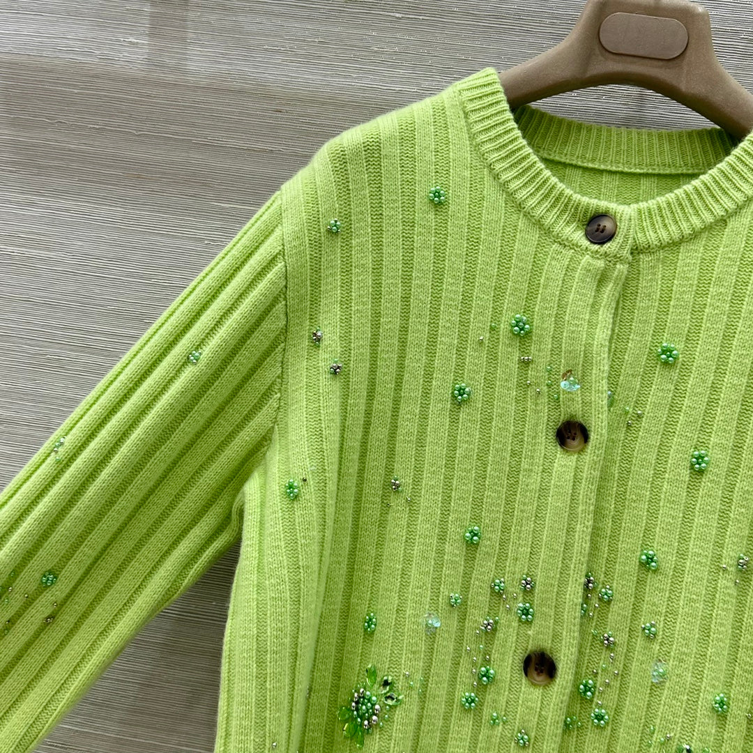 G 25 new autumn and winter products, heavy beaded embroidered cashmere cardigan