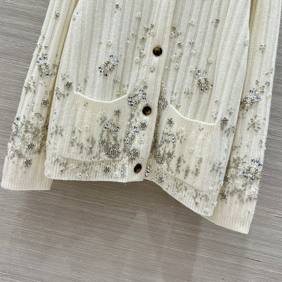 G 25 new autumn and winter products, heavy beaded embroidered cashmere cardigan
