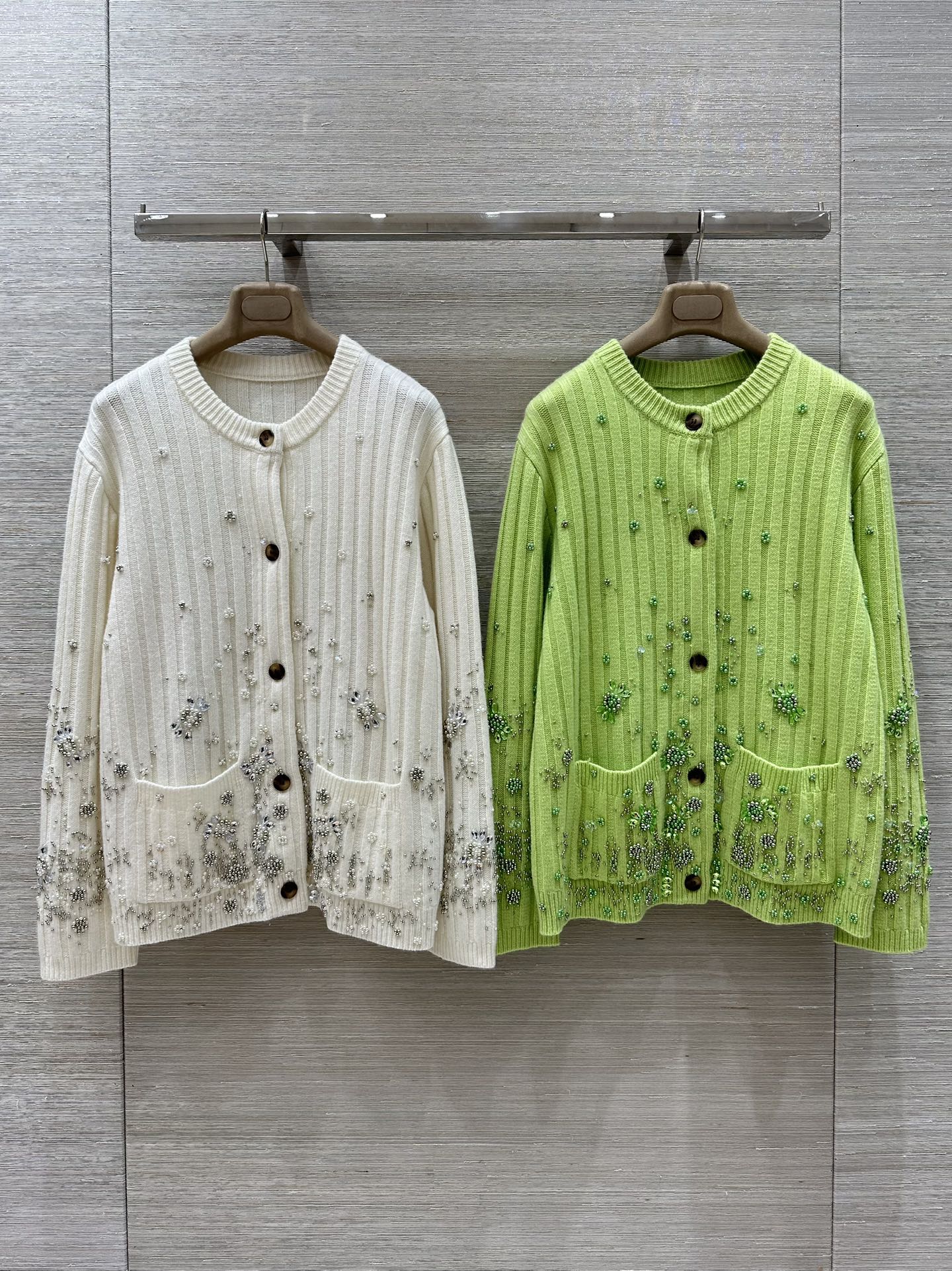 G 25 new autumn and winter products, heavy beaded embroidered cashmere cardigan