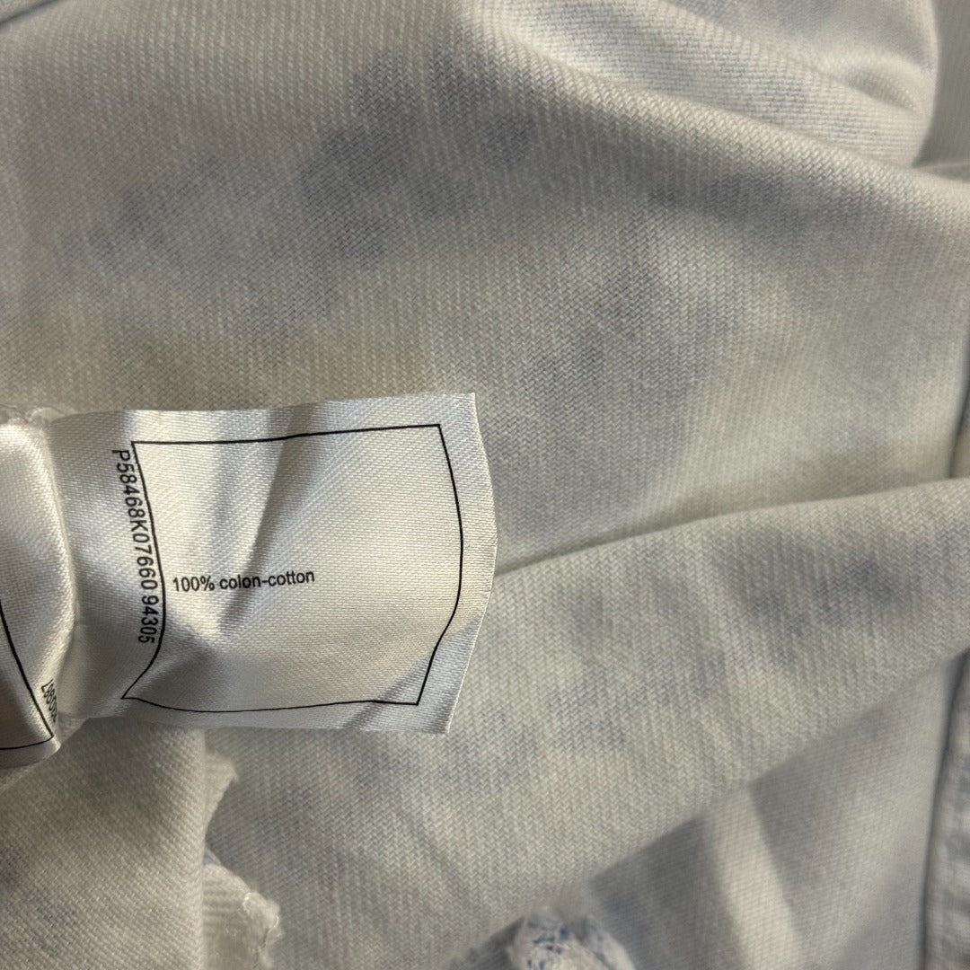 C 25 New Camellia logo positioning print fashion denim pants