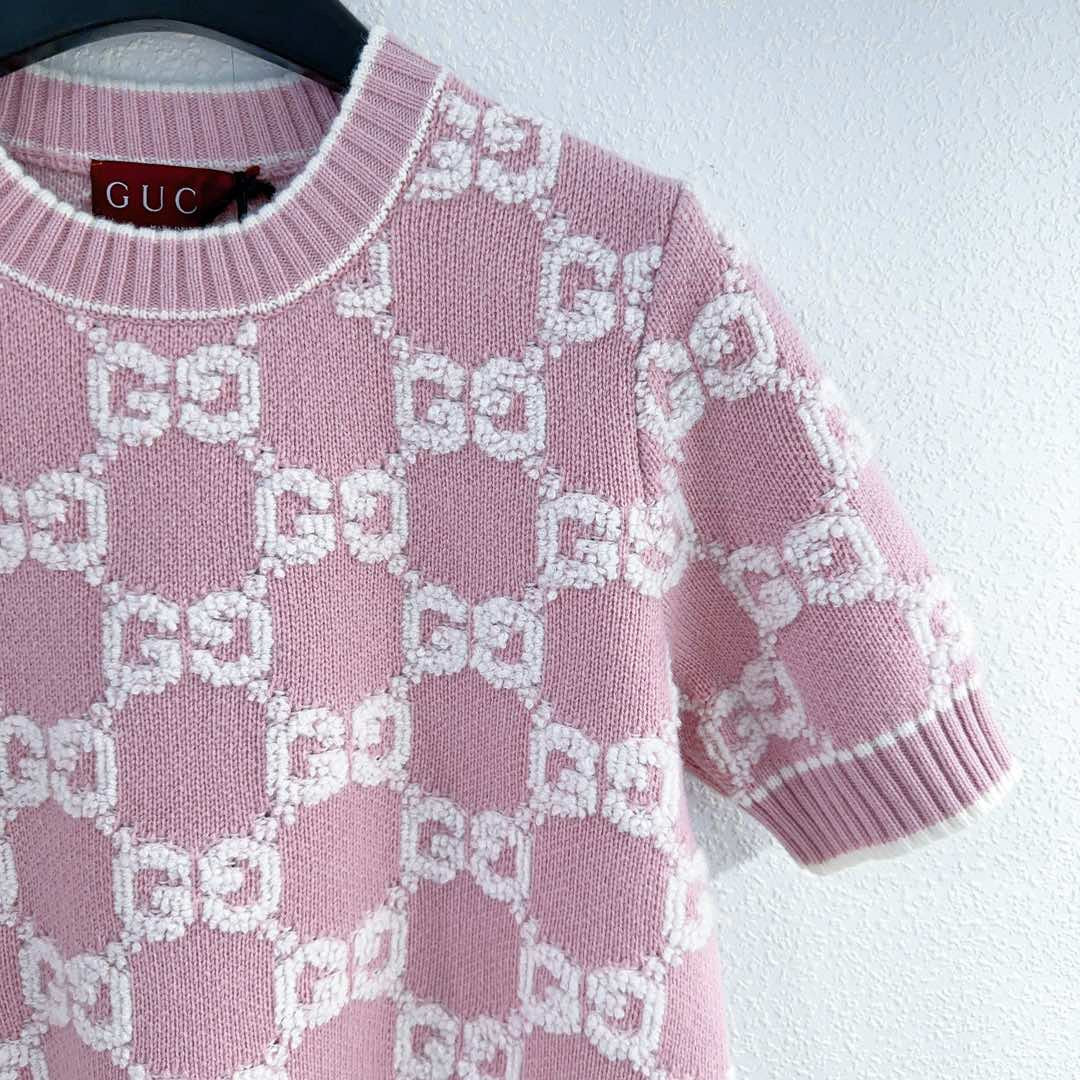 G 25 Jacquard Pullover Short Sleeve Knit
