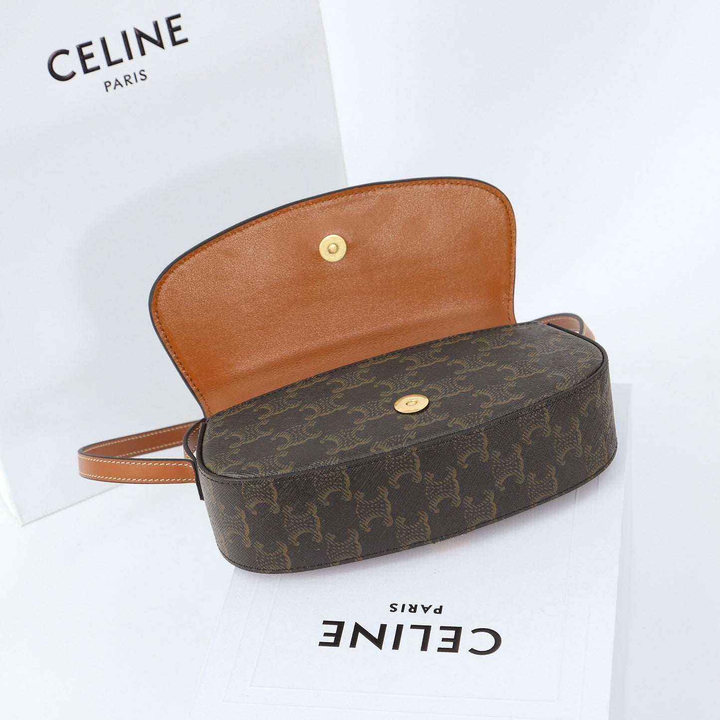 CE 25 LOGO printing gold lock decoration hand-held shoulder bag
