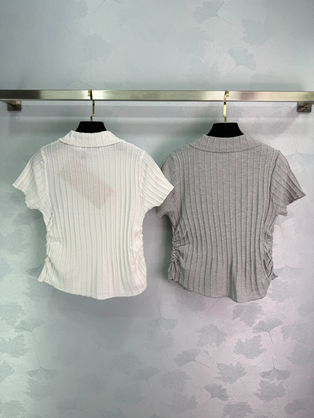 M 25 Lapel knit short-sleeved half cardigan