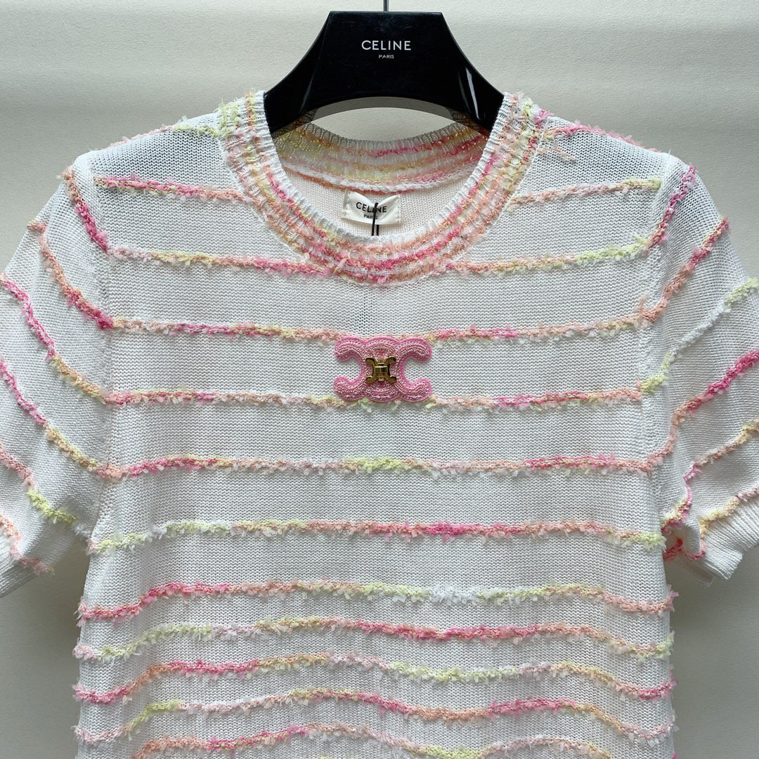 CE 25 Spring Summer New Crochet Round Neck Patchwork Short Sleeve