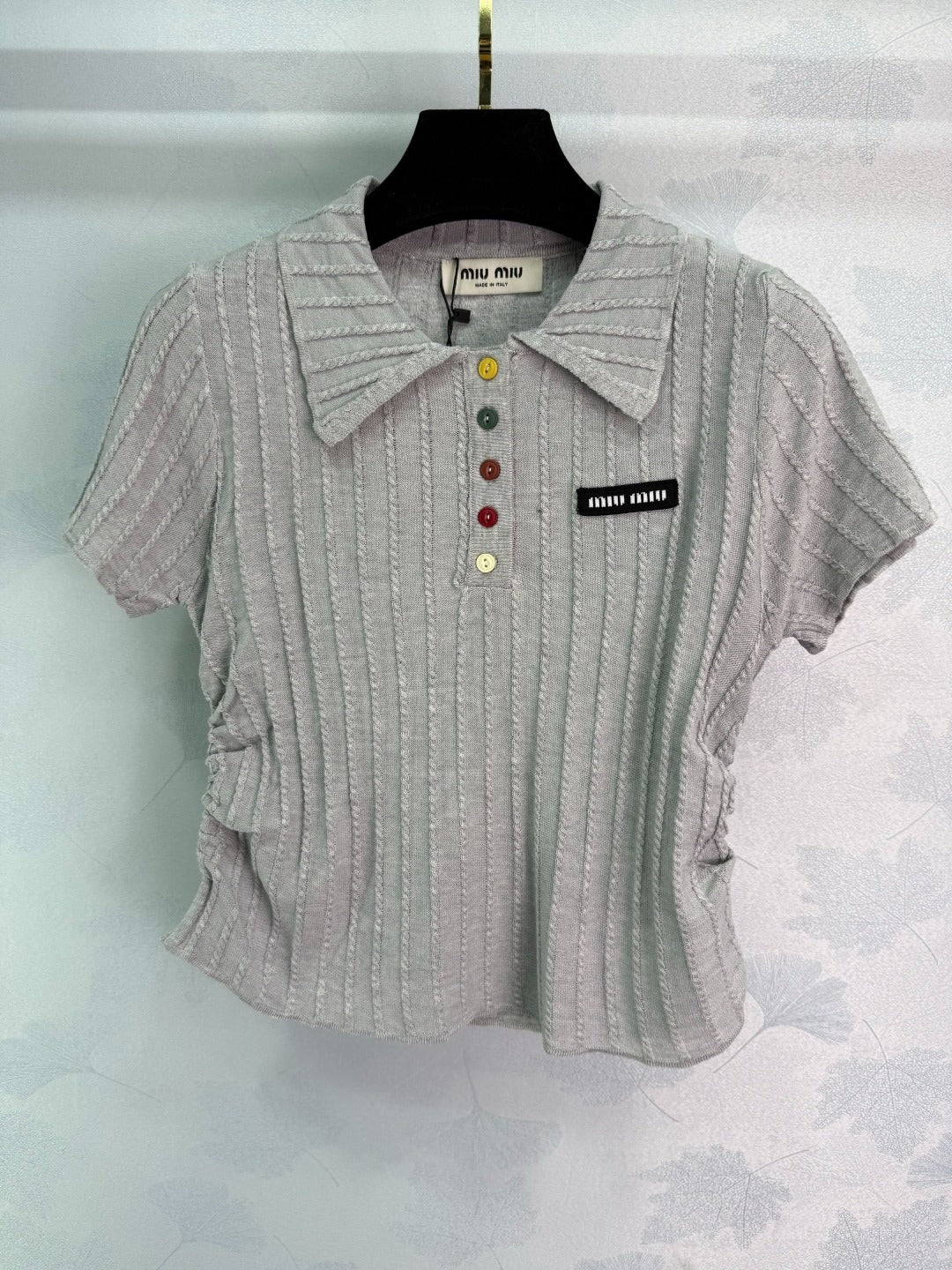 M 25 Lapel knit short-sleeved half cardigan