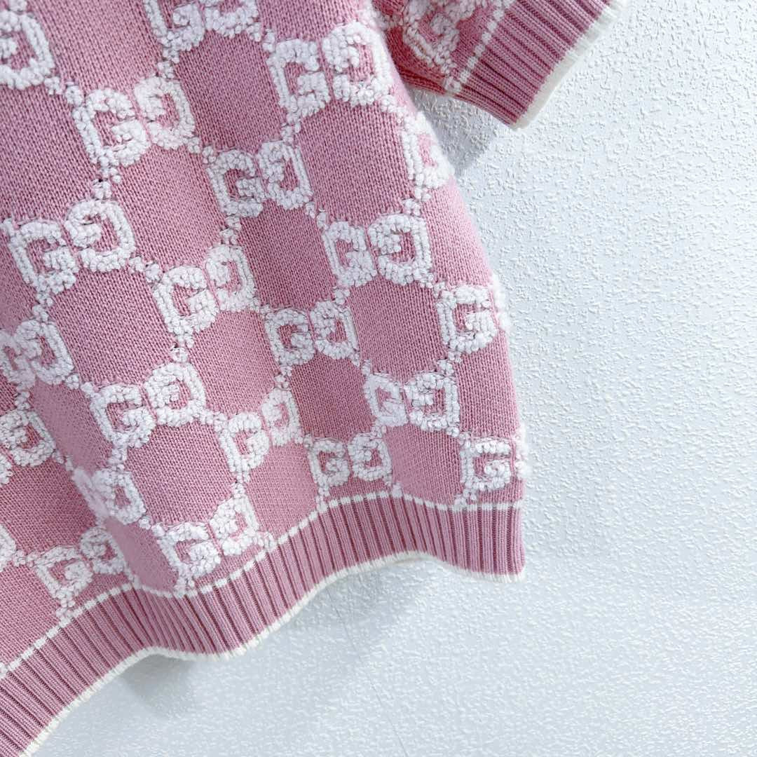 G 25 Jacquard Pullover Short Sleeve Knit
