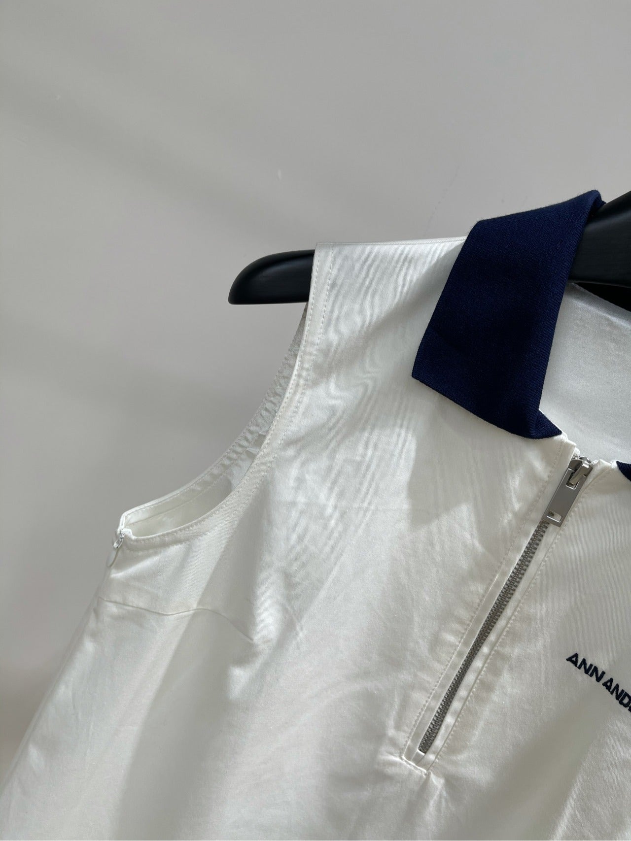 al 25 White Blue Collar Sport Tank Dress