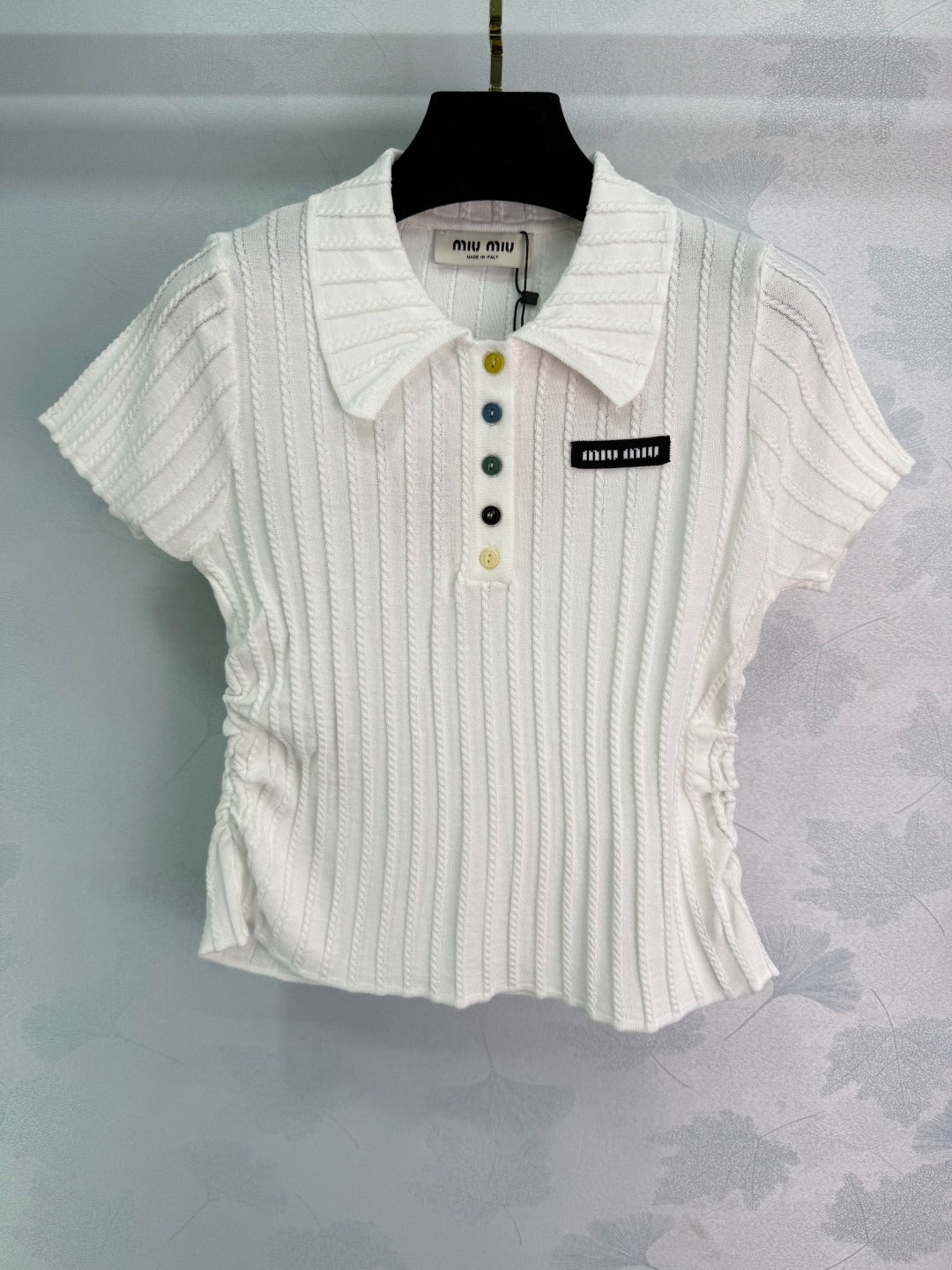 M 25 Lapel knit short-sleeved half cardigan