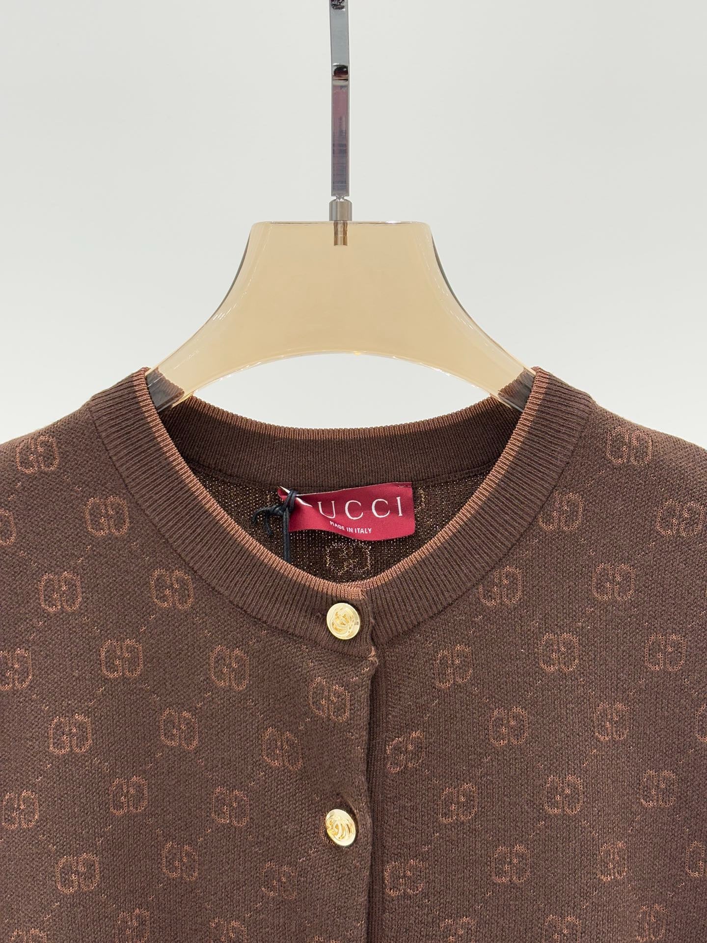 G 25 Early spring new letters logo jacquard full print knit cardigan