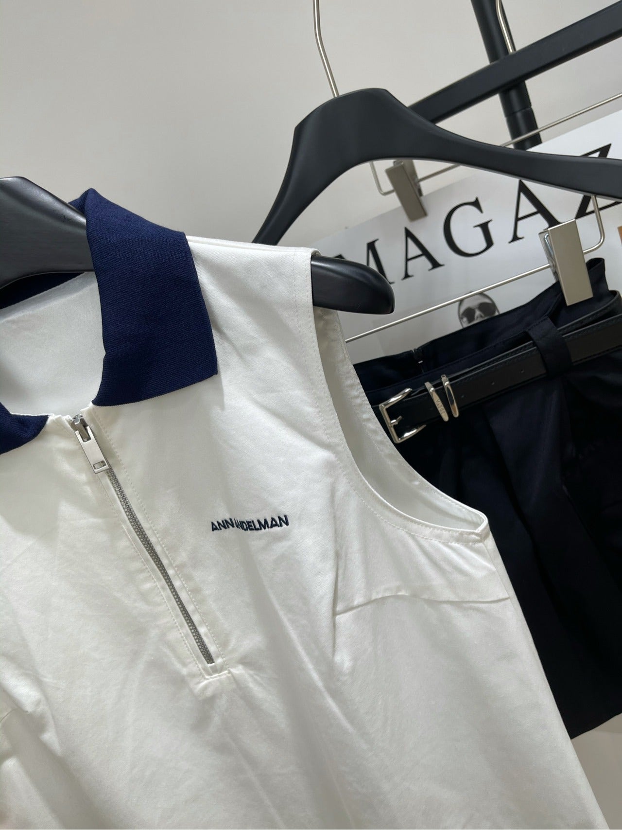 al 25 White Blue Collar Sport Tank Dress