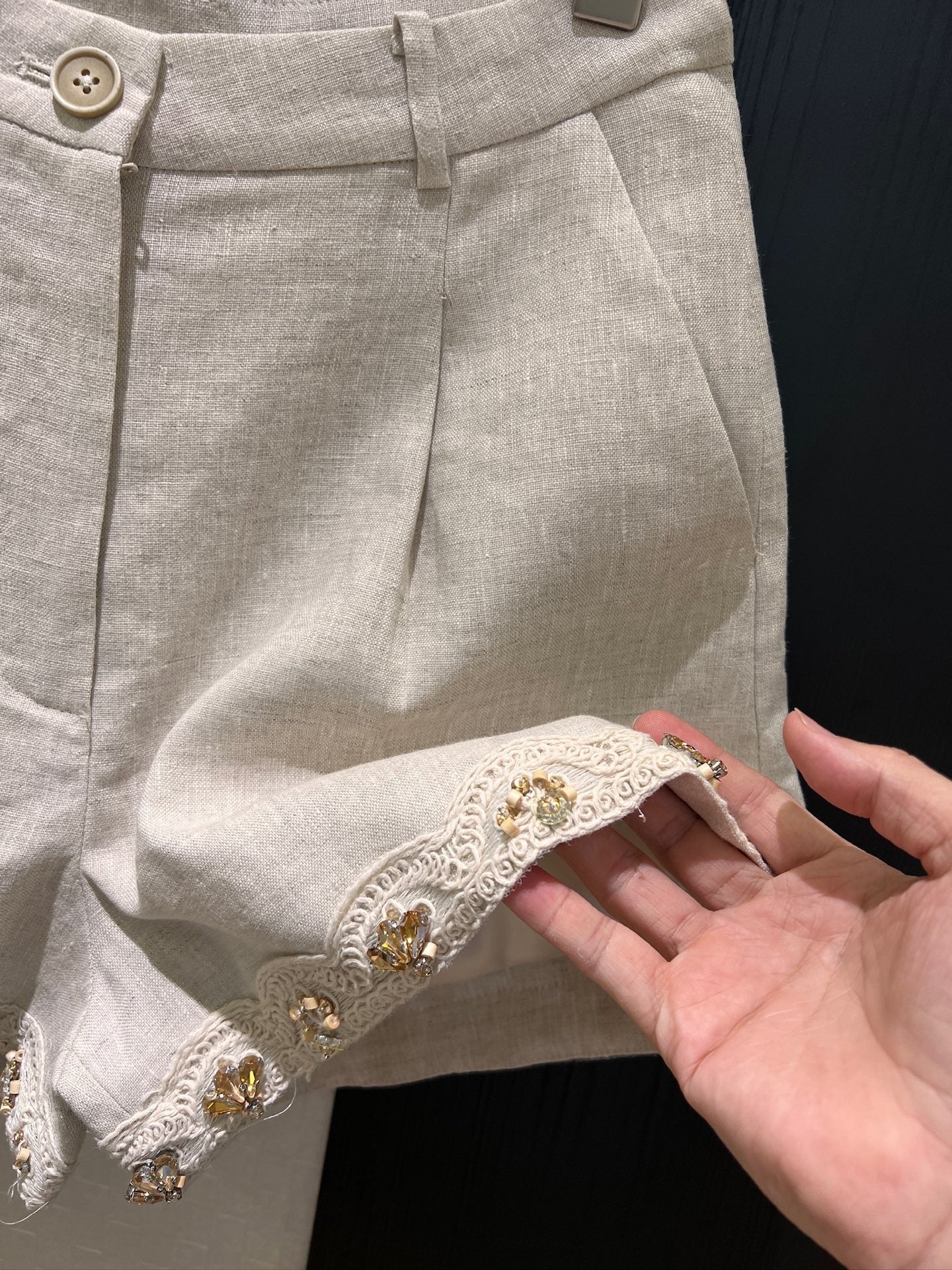 Z 25 Linen Studded Tank + Shorts Set