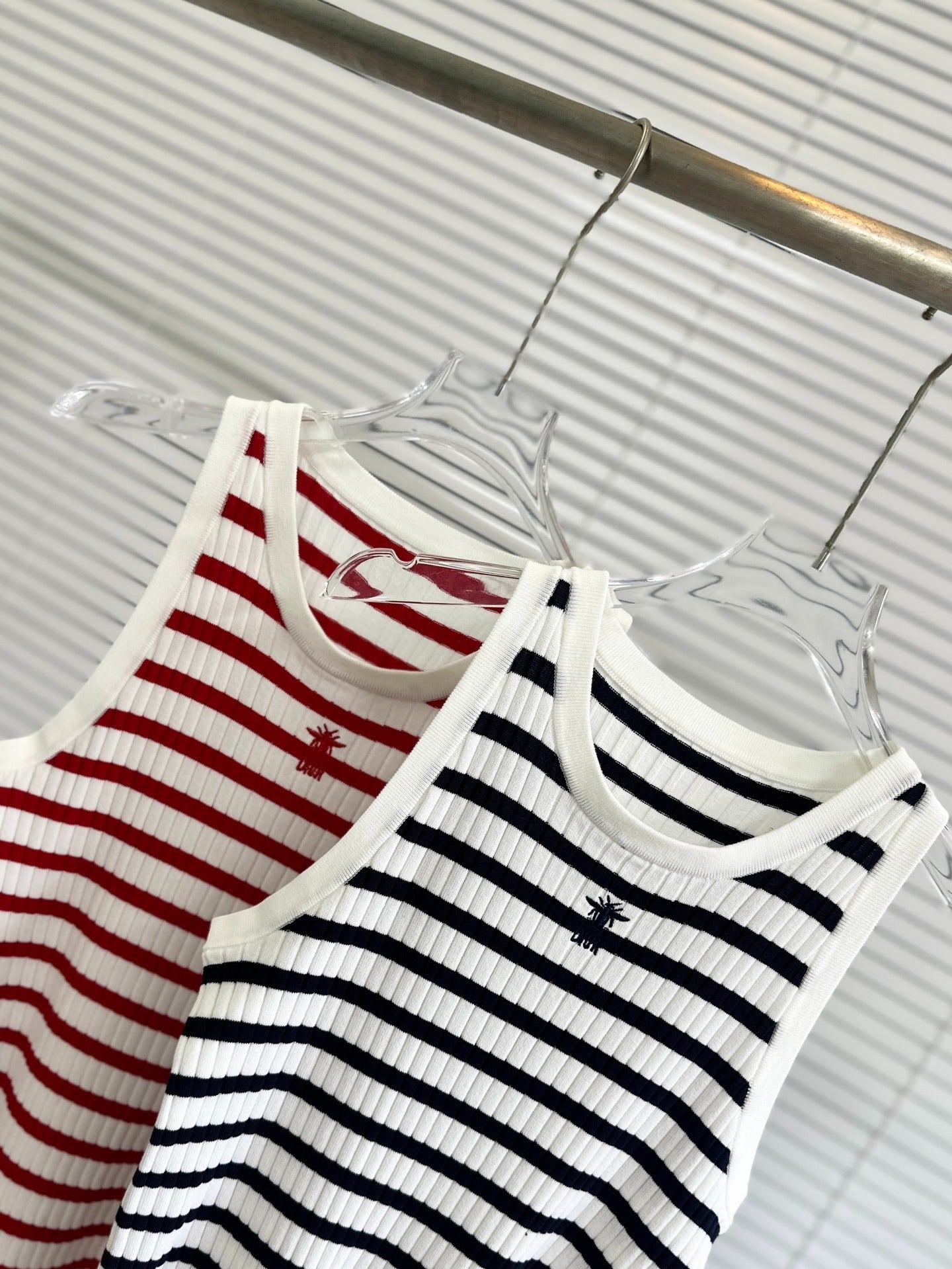 D 25 Summer New Striped Embroidered Tank Top