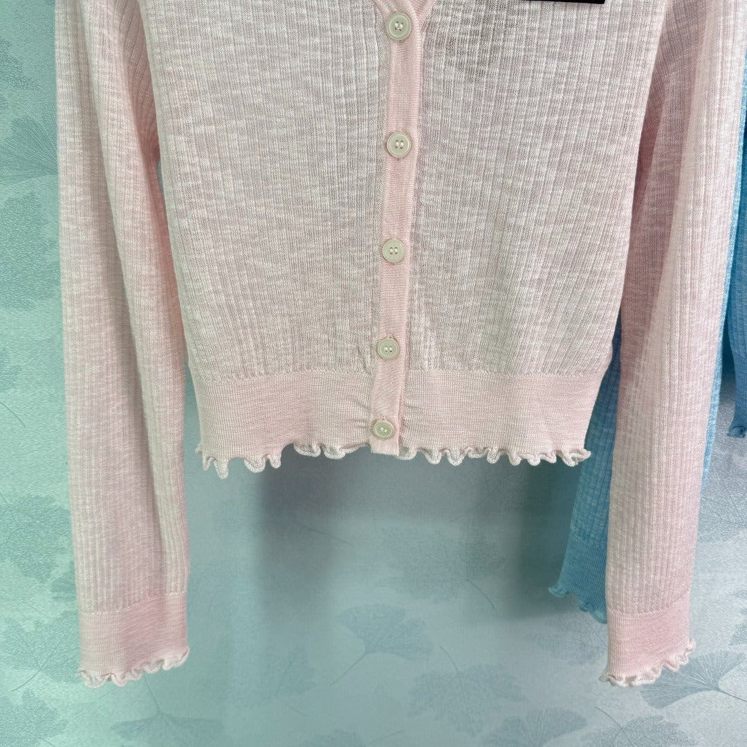 M 25 Short Thin Small Cardigan Long Sleeve